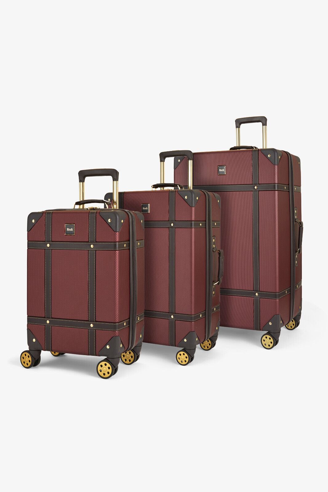 Hard Shell Burgundy Luggage Suitcase Set Trunk Cabin Travel Bags - Upperclass Fashions 