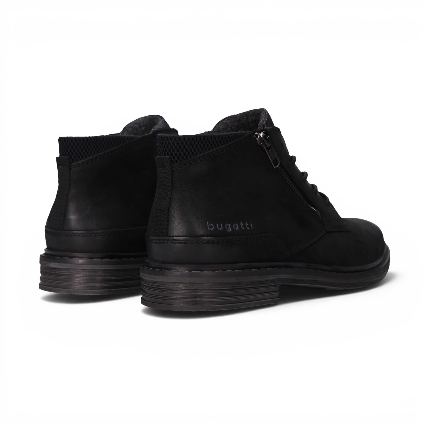 Bugatti Mens Black Leather Lace-up Chukka Ankle Boots - Rigalo Evo C30