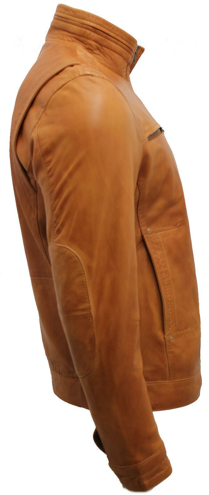 Mens Classic Leather Biker Jacket-Stevenage
