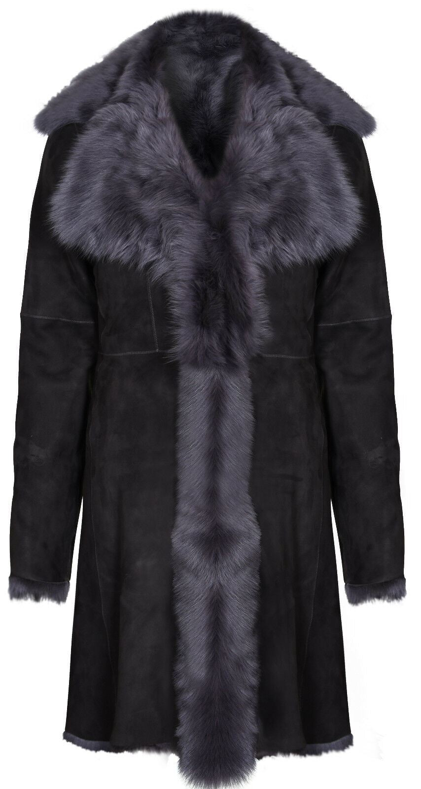 Womens Suede Toscana Sheepskin Trench Coat-Rochester