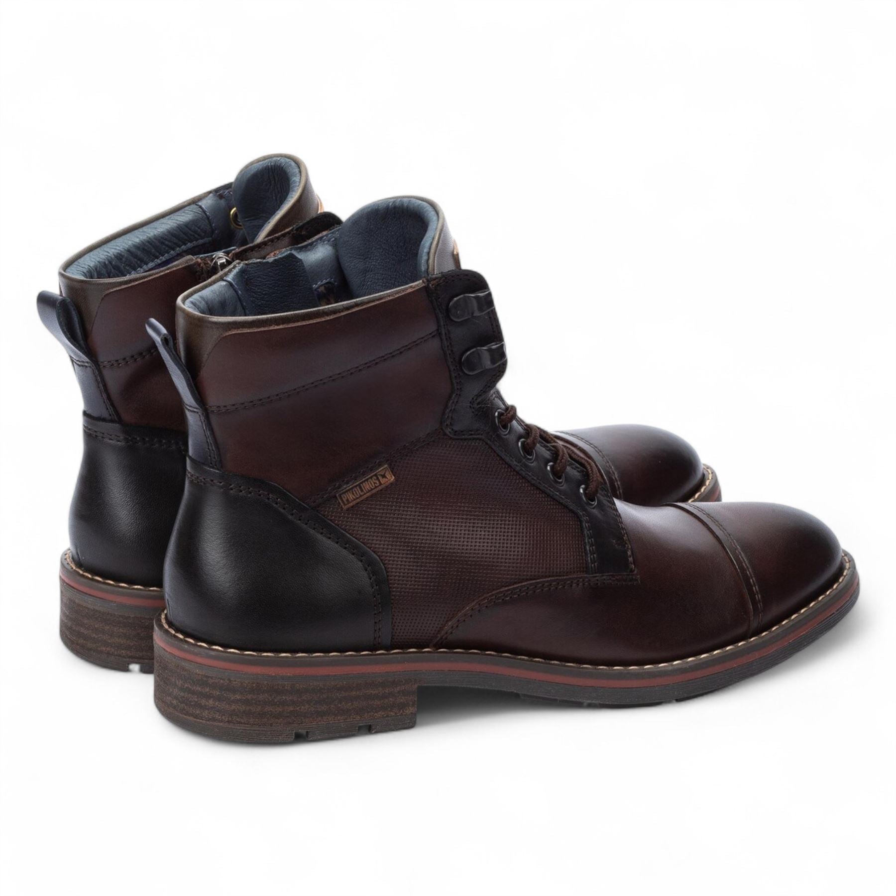 Pikolinos Men’s Olmo Brown Leather Zip & Lace Up Ankle Boots - York