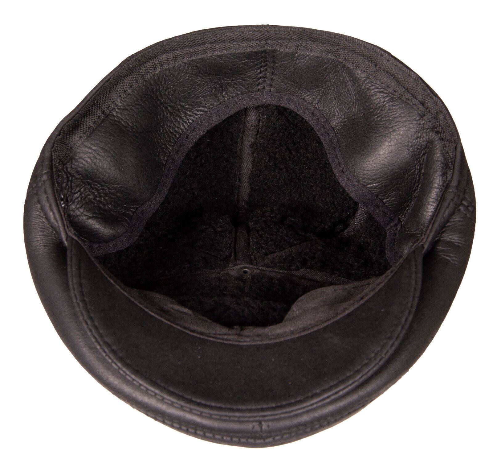 Mens Leather Black Flat Cap Hat Peaky Blinders Winter Beret Newsboy Gatsby Golf