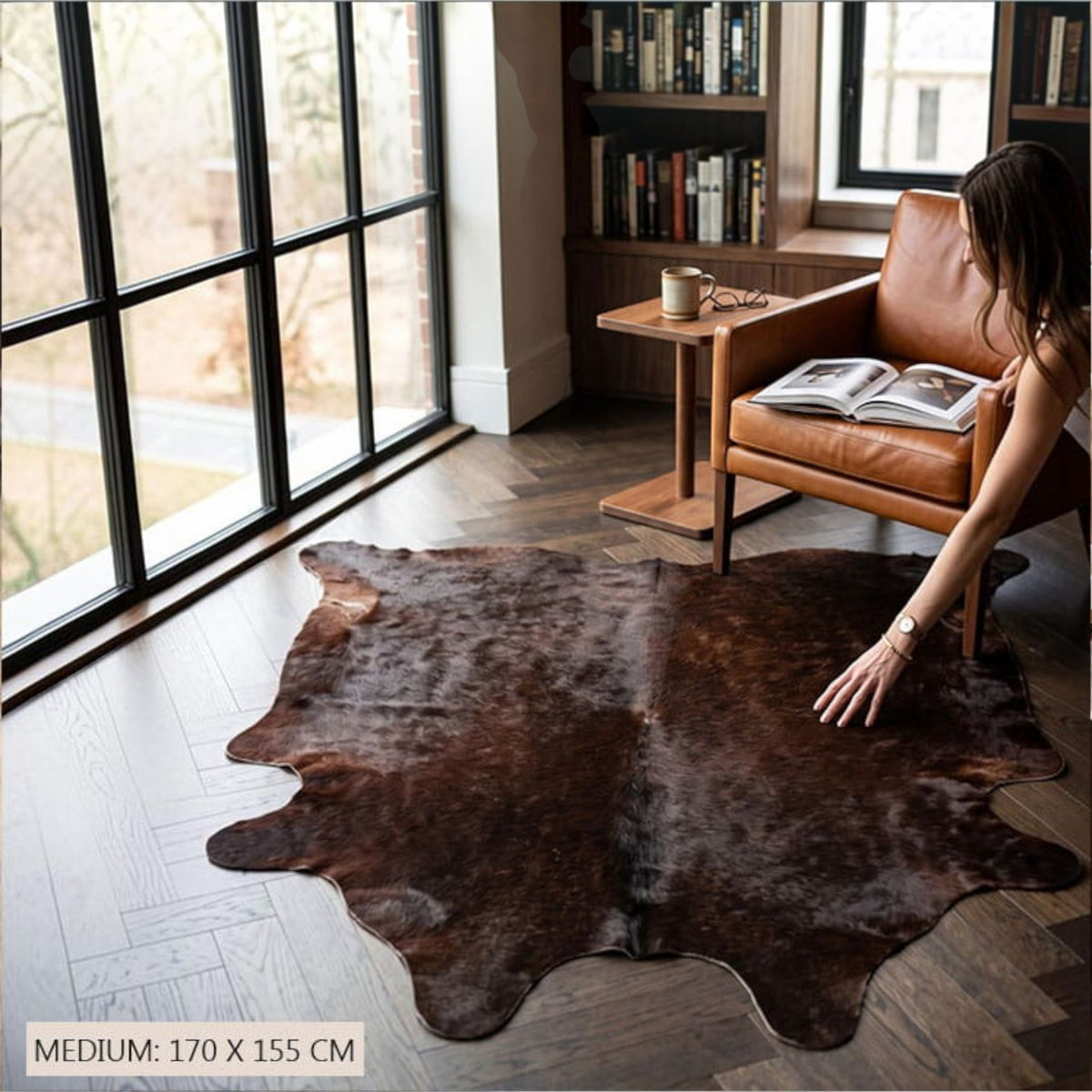 Natural Cow Real Leather Cowhide Hairon Rug