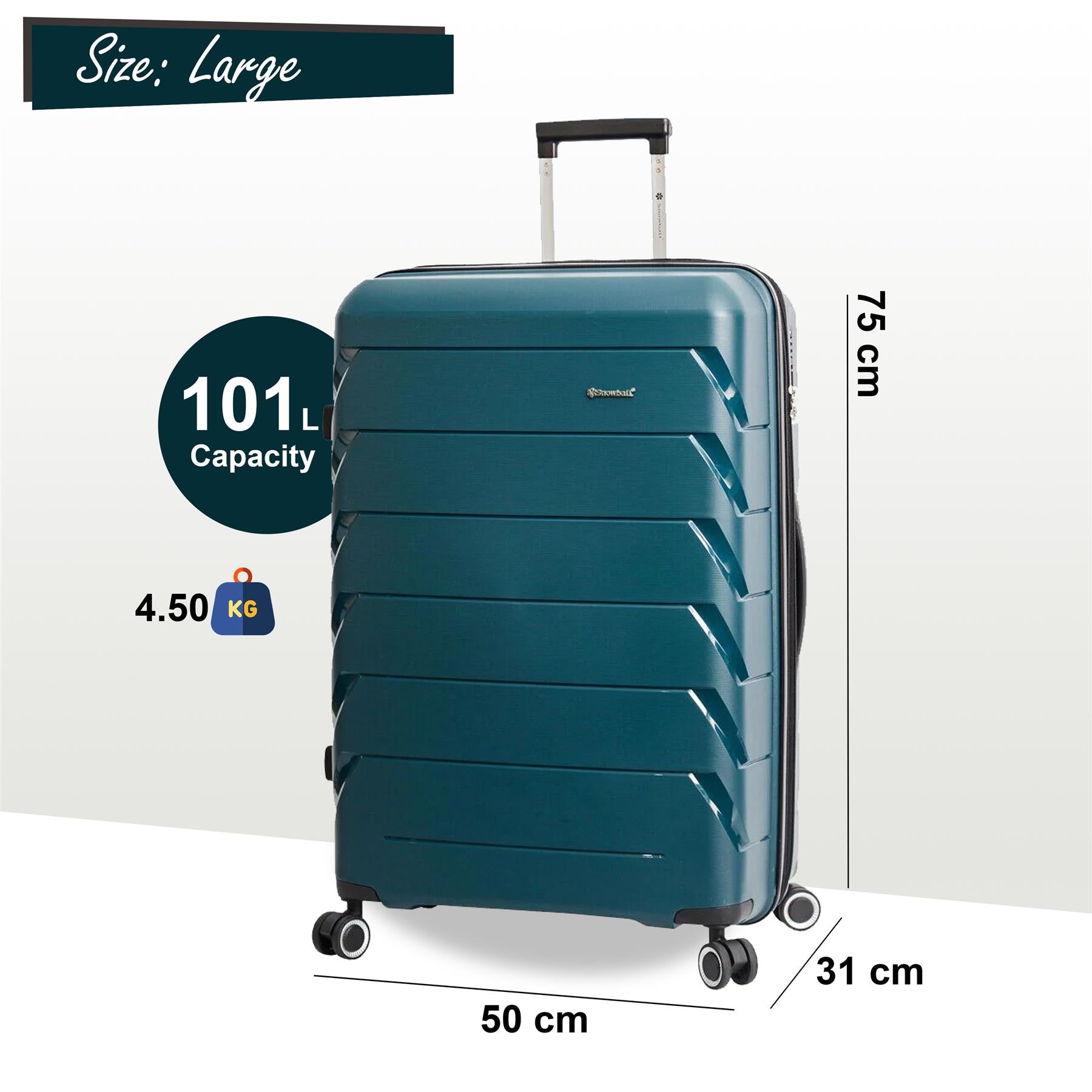 Camden Large Hard Shell Suitcase in Green