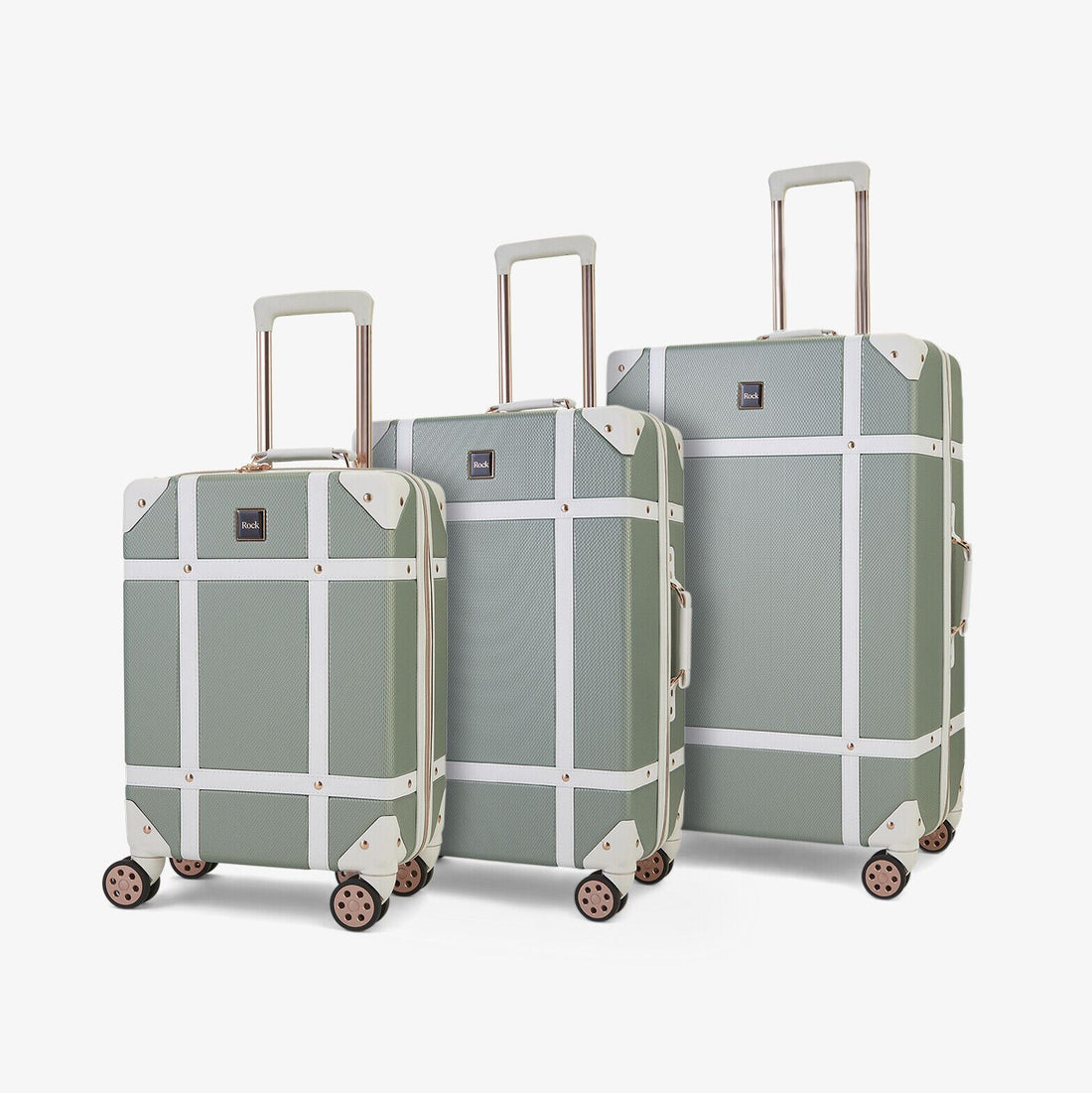 Hard Shell Sage Green Luggage Suitcase Set Trunk Cabin Travel Bags - Upperclass Fashions 