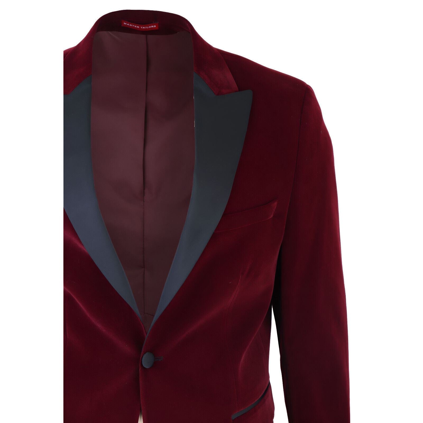 Mens Burgundy Velvet Dinner Tuxedo Suit Jacket Blazer
