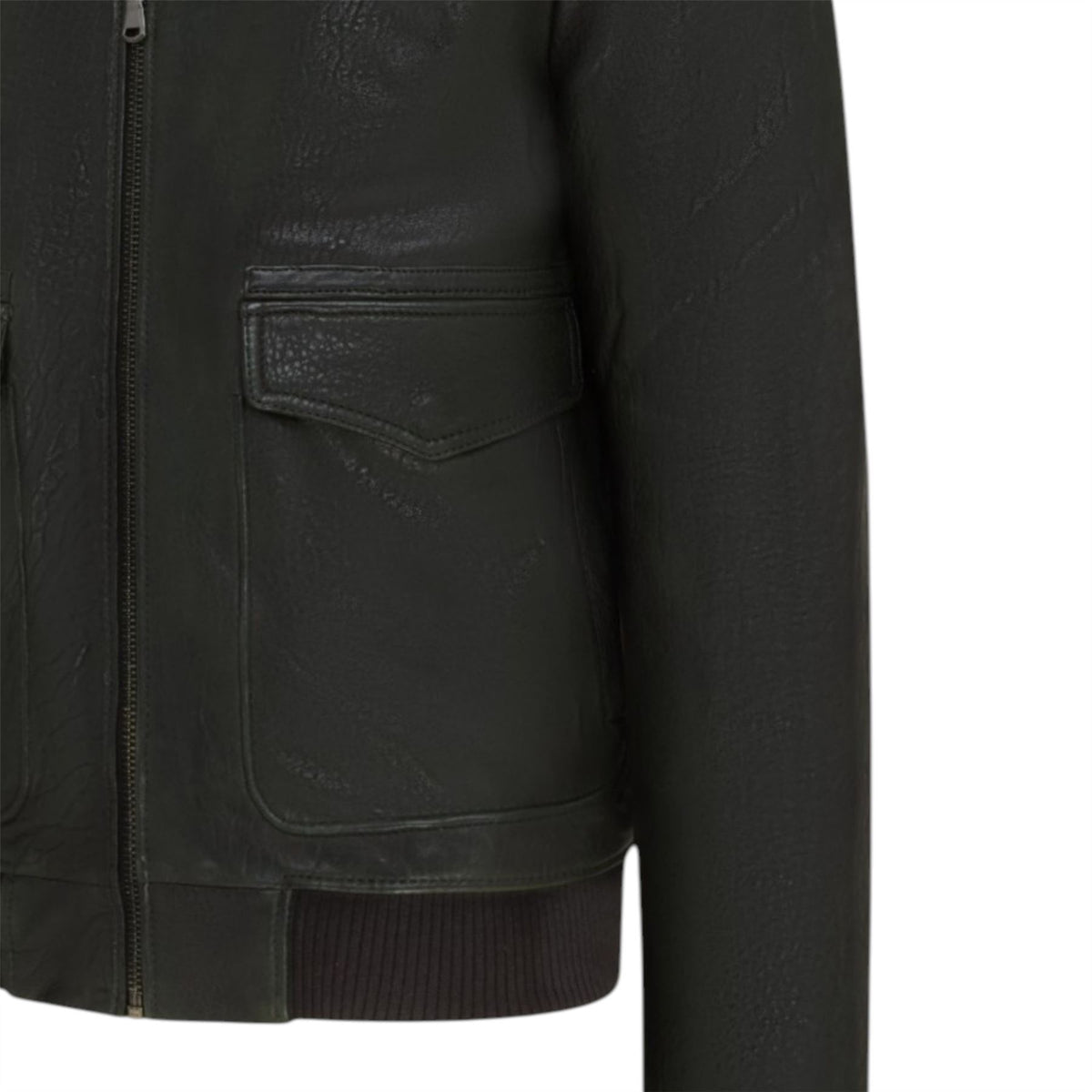 Mens Leather Aviator Bomber Jacket - Lunar