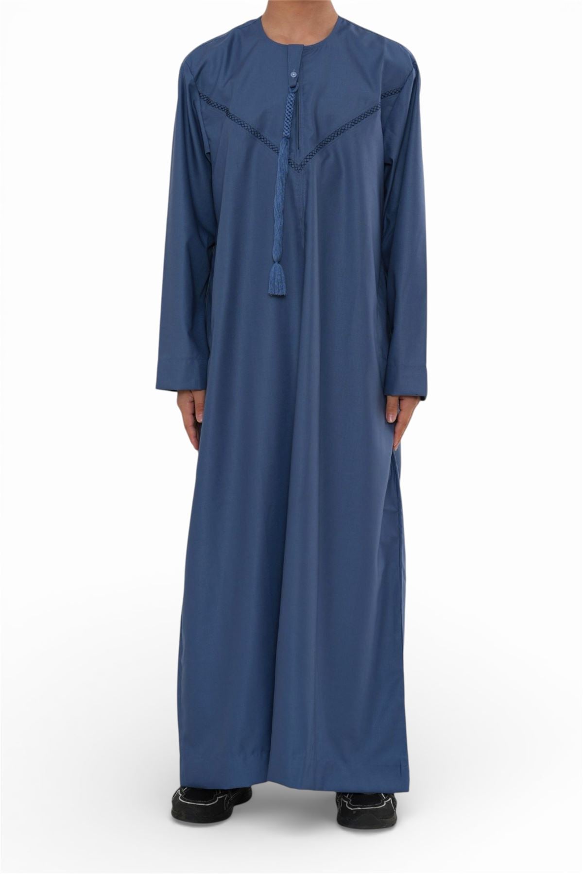 Kids Boys Moroccan Embroidered Djellaba Islamic Jubba Robe Tassel Ramadan Thobe