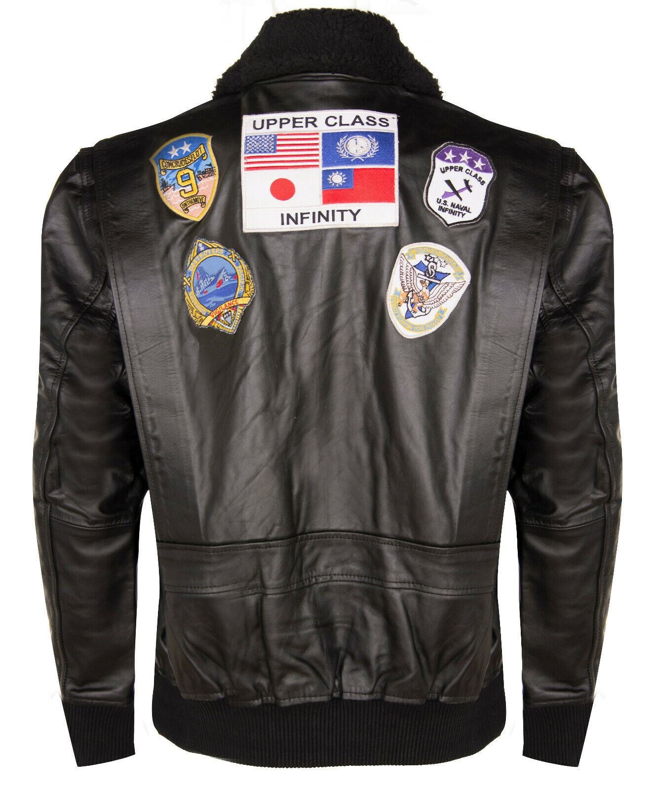 Mens A2 Top Gun Leather Bomber Jacket-Camborne - Upperclass Fashions 