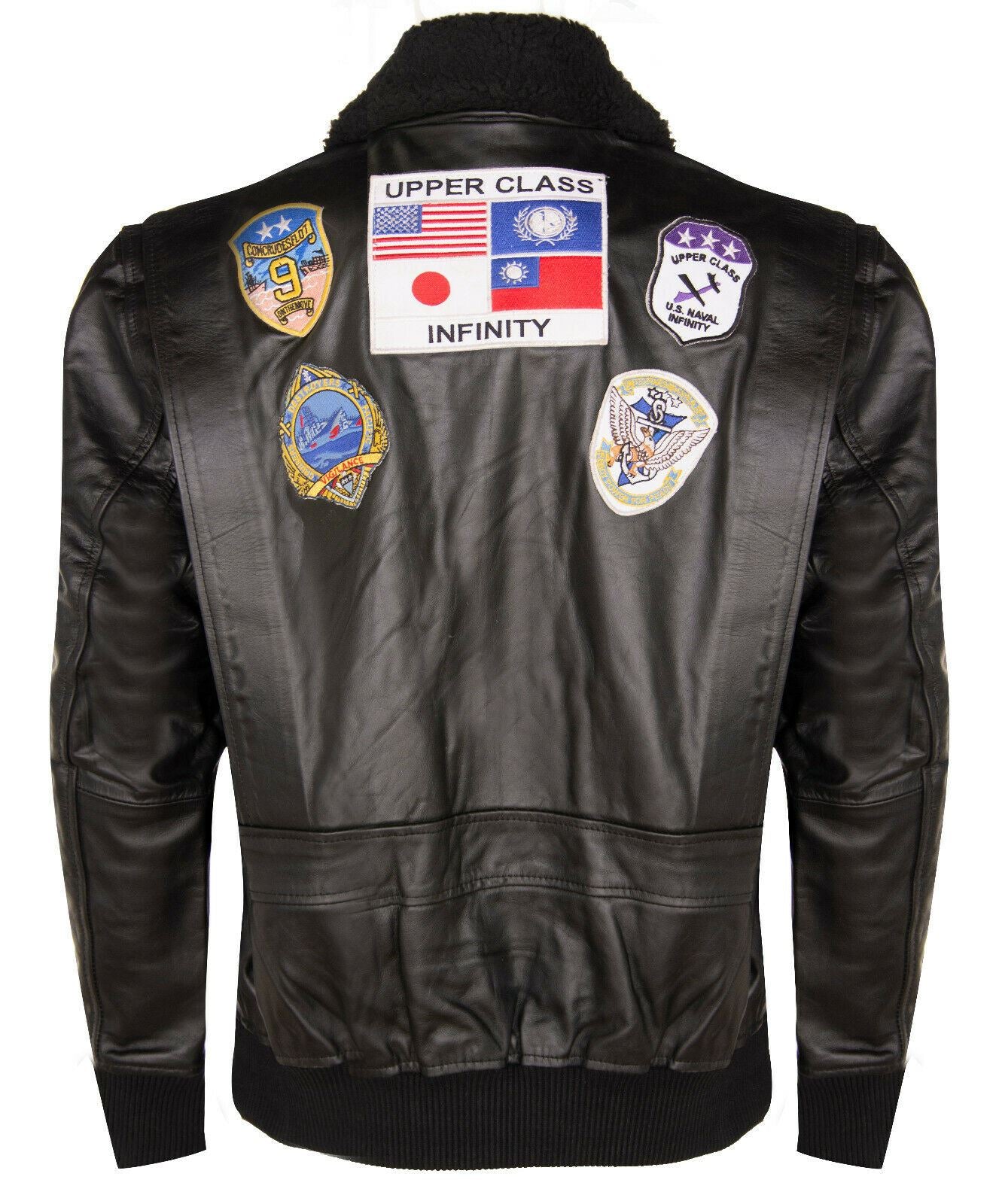 Mens A2 Top Gun Leather Bomber Jacket-Camborne