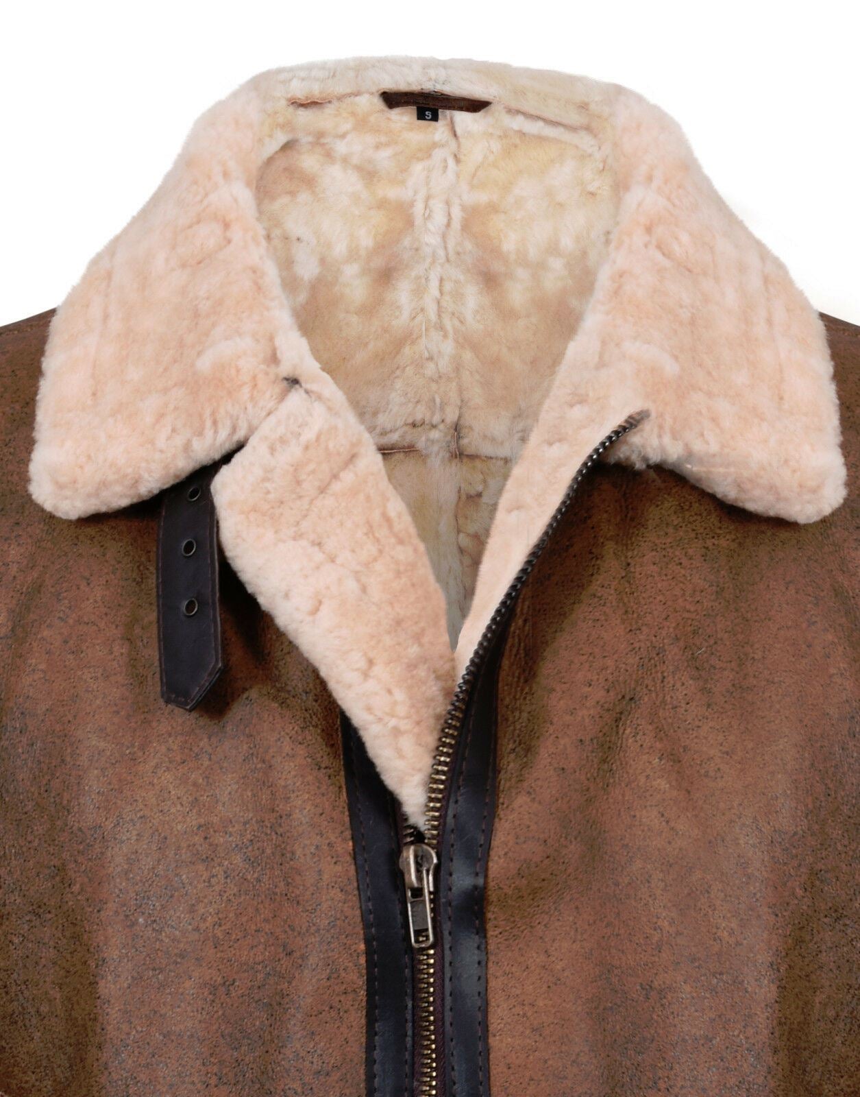 Mens Vintage Brown Sheepskin Flying Jacket- Huntingdon