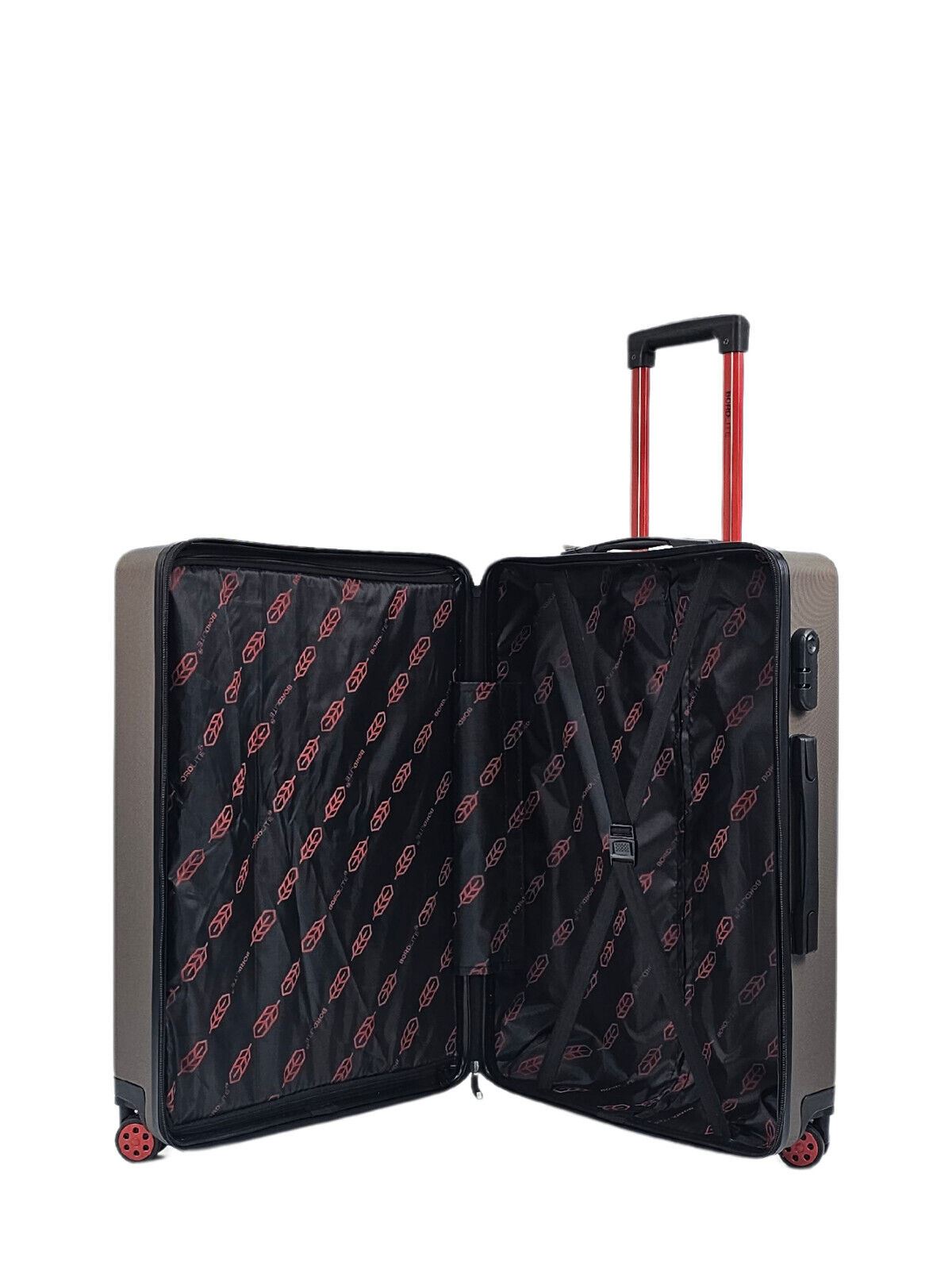 Grey Hard Shell Classic Suitcase Set 8 Wheel Cabin Luggage Case Holiday Travel
