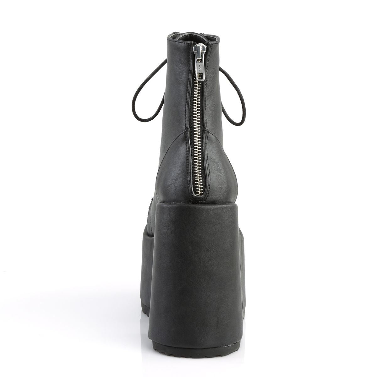 Demonia Camel 203 Black Vegan Leather Platform Ankle Boots