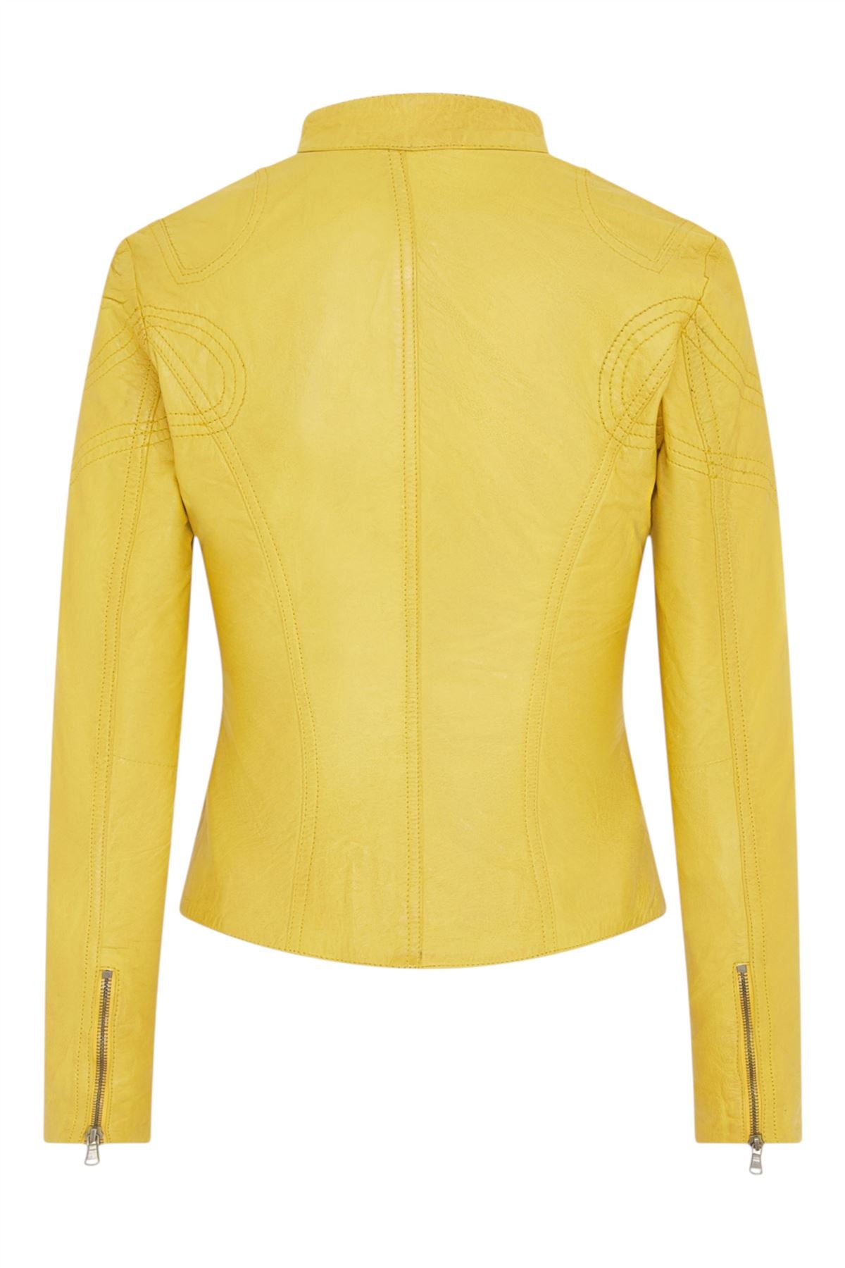 Womens Slim-Fit Leather Biker Jacket-Maldon
