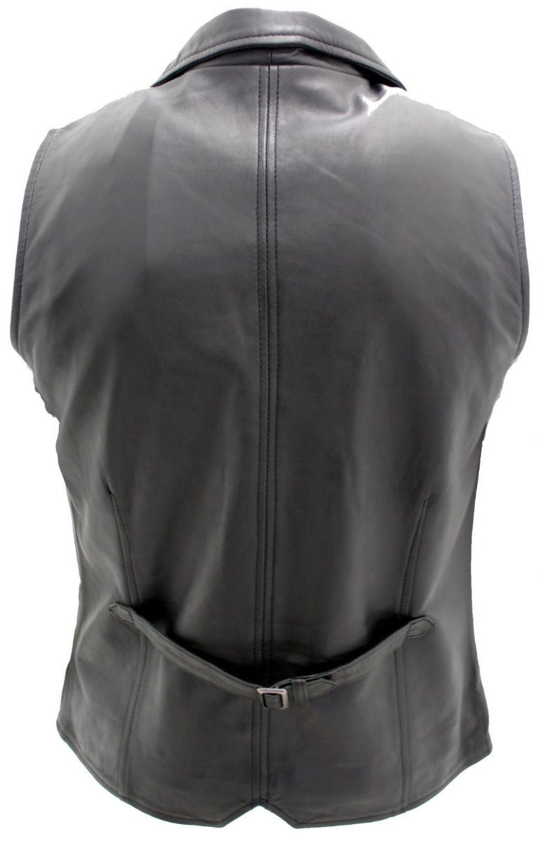 Mens Classic Leather Waistcoat-Gosport