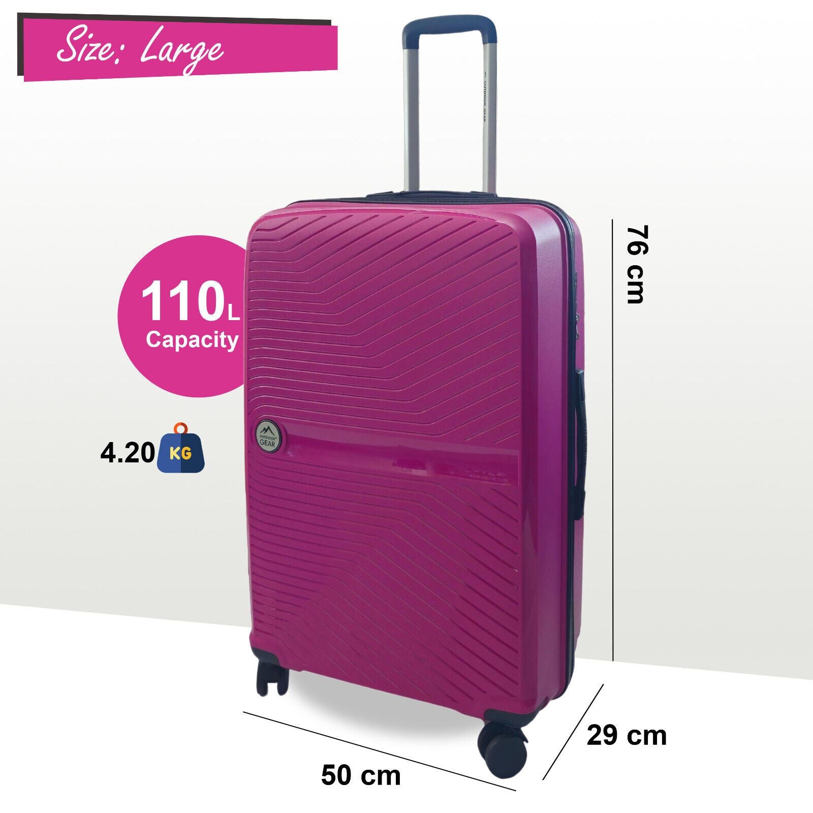 Abbeville Large Hard Shell Suitcase in Pink