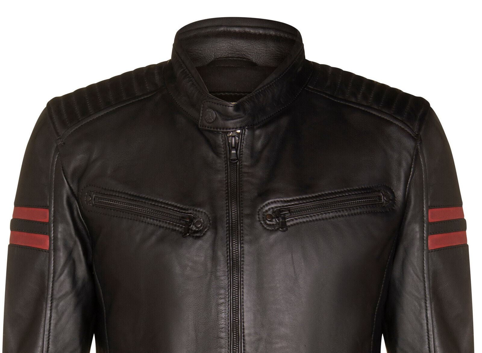 Mens Leather Retro Bomber Jacket - Crewe