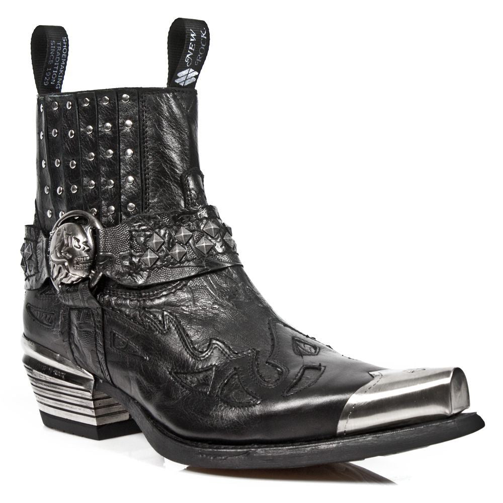 New Rock Black Metal Gothic Boots-7950P-S1 – Upperclass Fashions