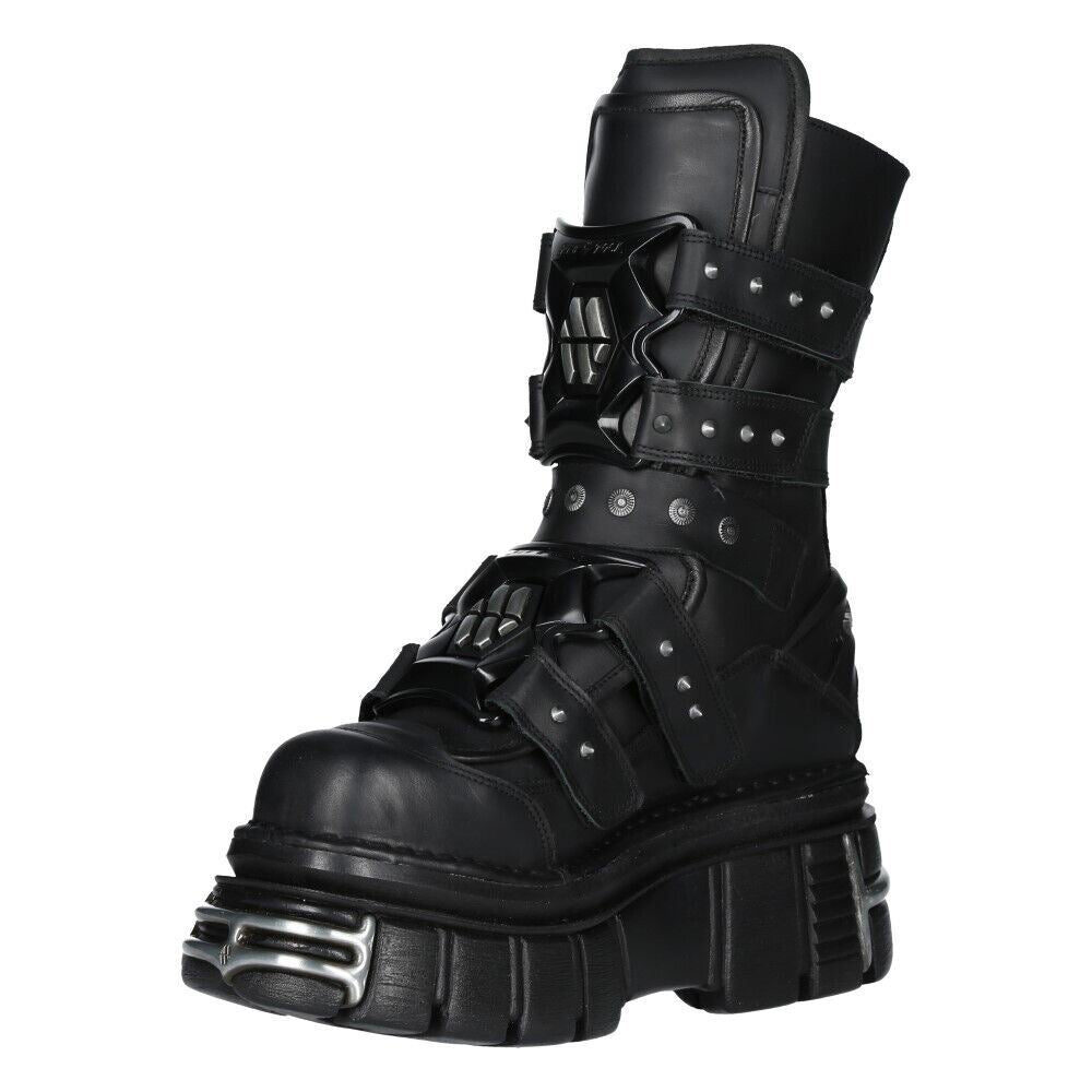 New Rock Goth Platform Leather Boots-M-MET422-S1