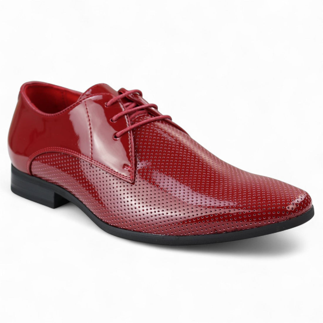 Men’s Pointed Toe Formal Lace Up Perforated Shoes
