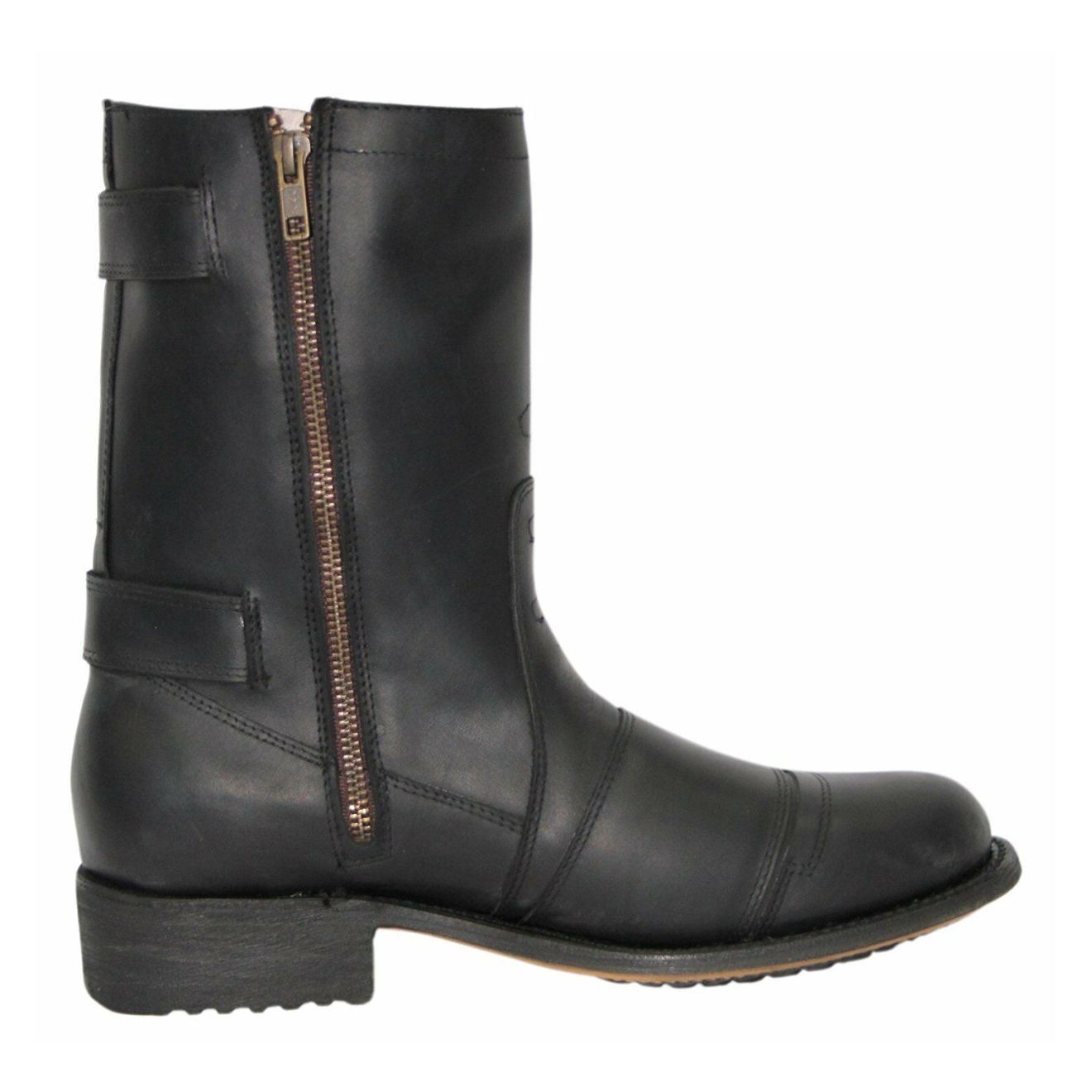 Grinders Mens Black Leather Cowboy Boots-Route 66