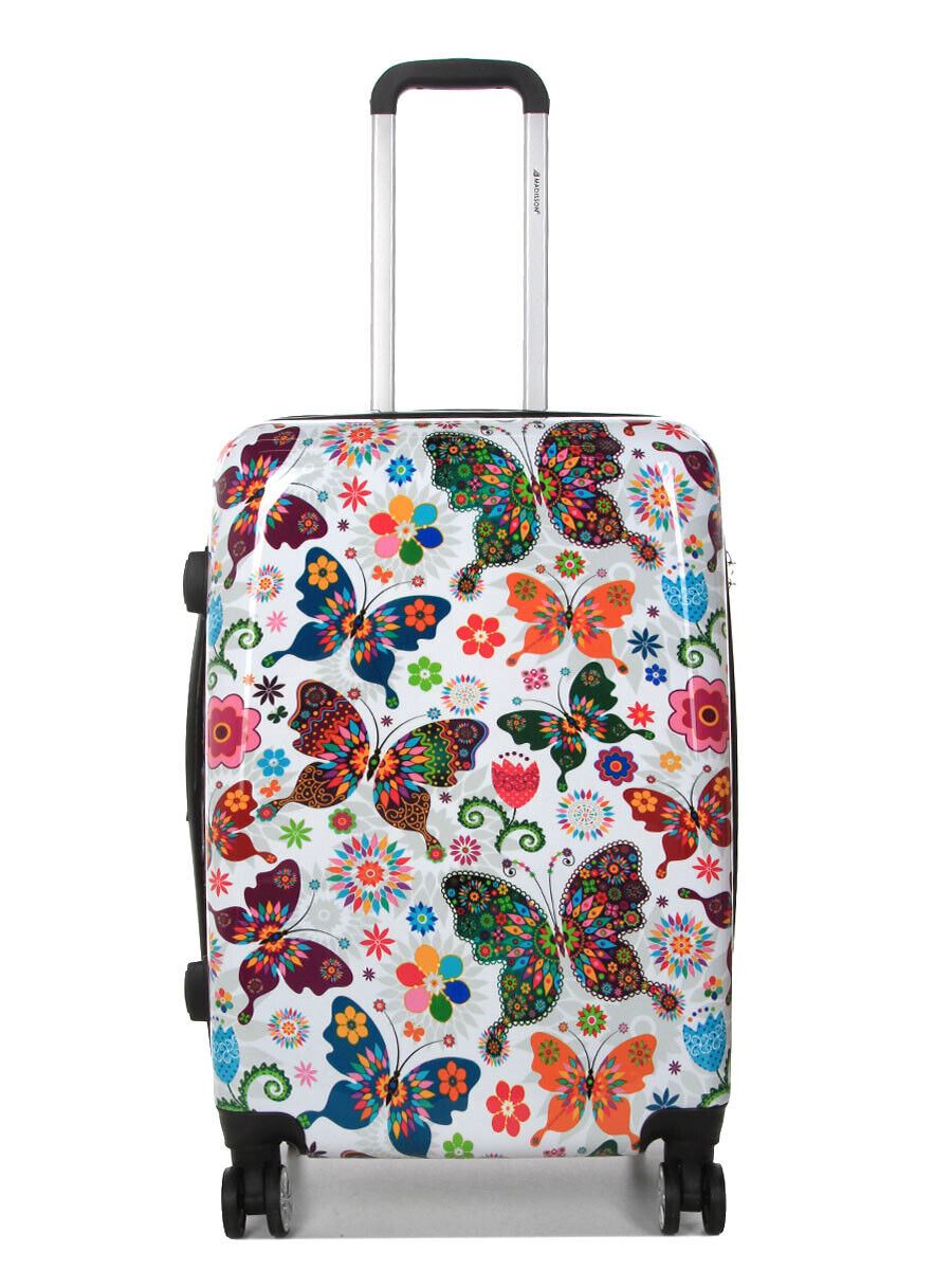 Hard Shell Printed Dual 4 Wheel Luggage Suitcase