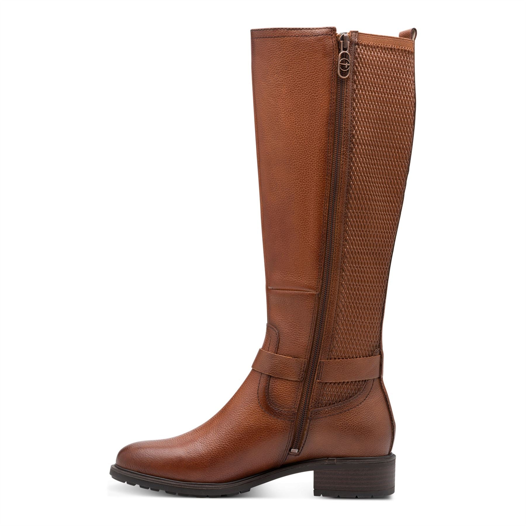 Tamaris Womens Cognac Brown Tan Leather Knee High Riding Boots