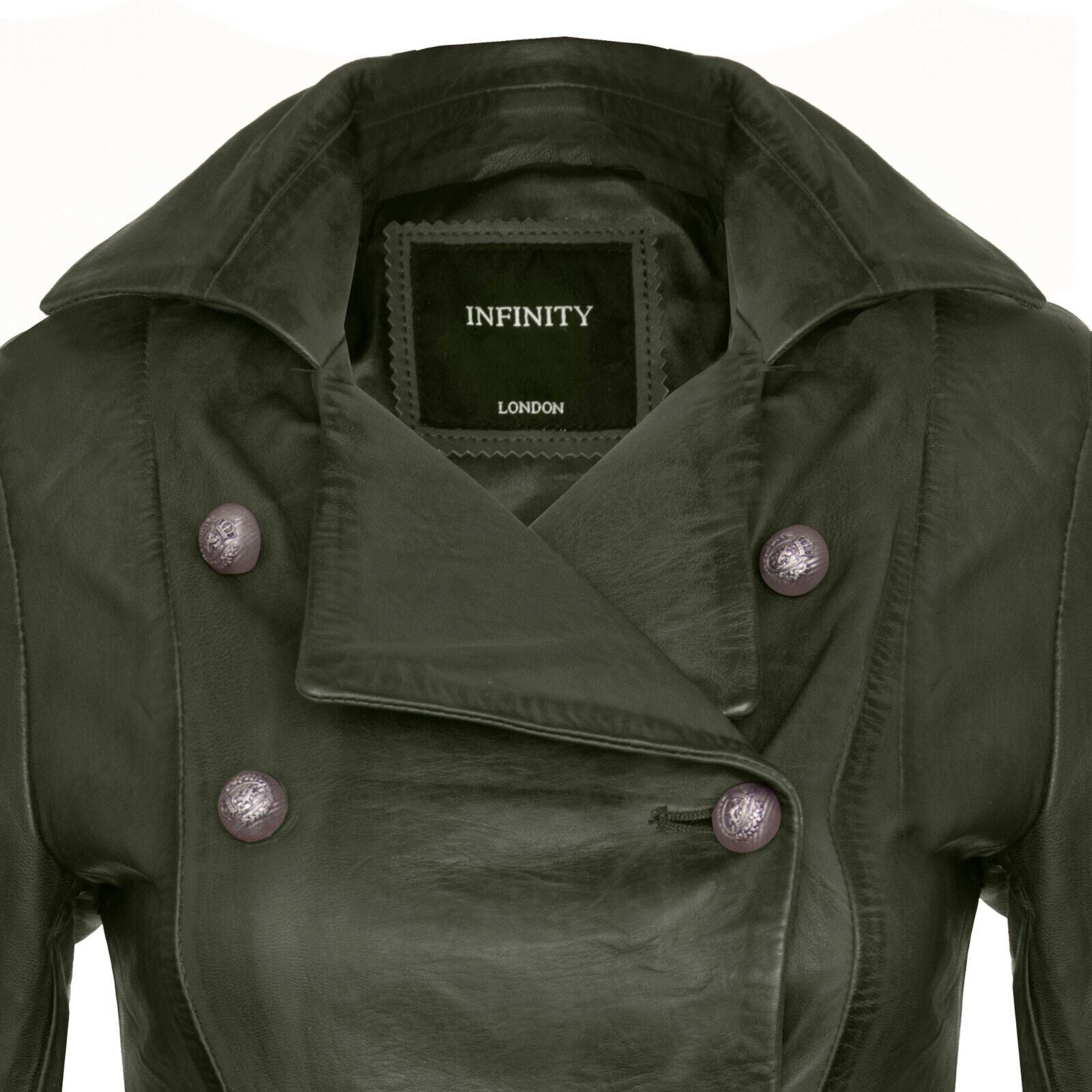 Womens Goth Leather Edwardian Flare Coat-Rushmoor