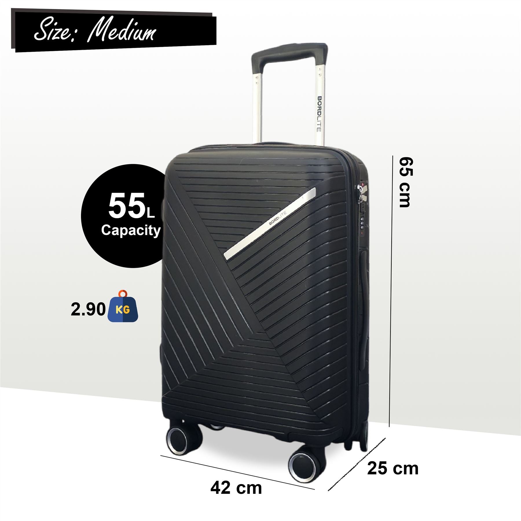 Chita Medium Hard Shell Suitcase in Black