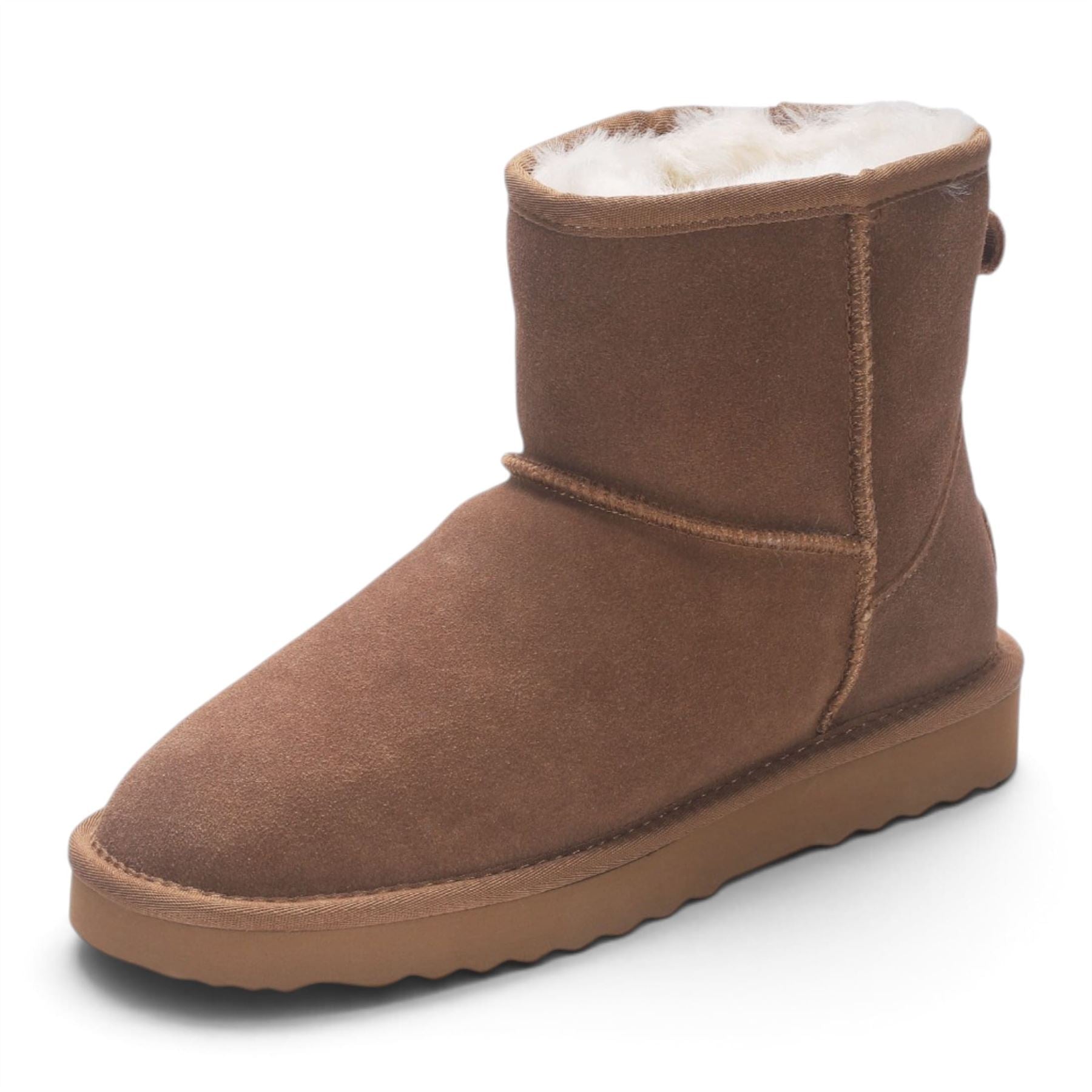 Women’s Chestnut Tan Genuine Sheepskin Real Fur Winter Ankle Boots - Frost