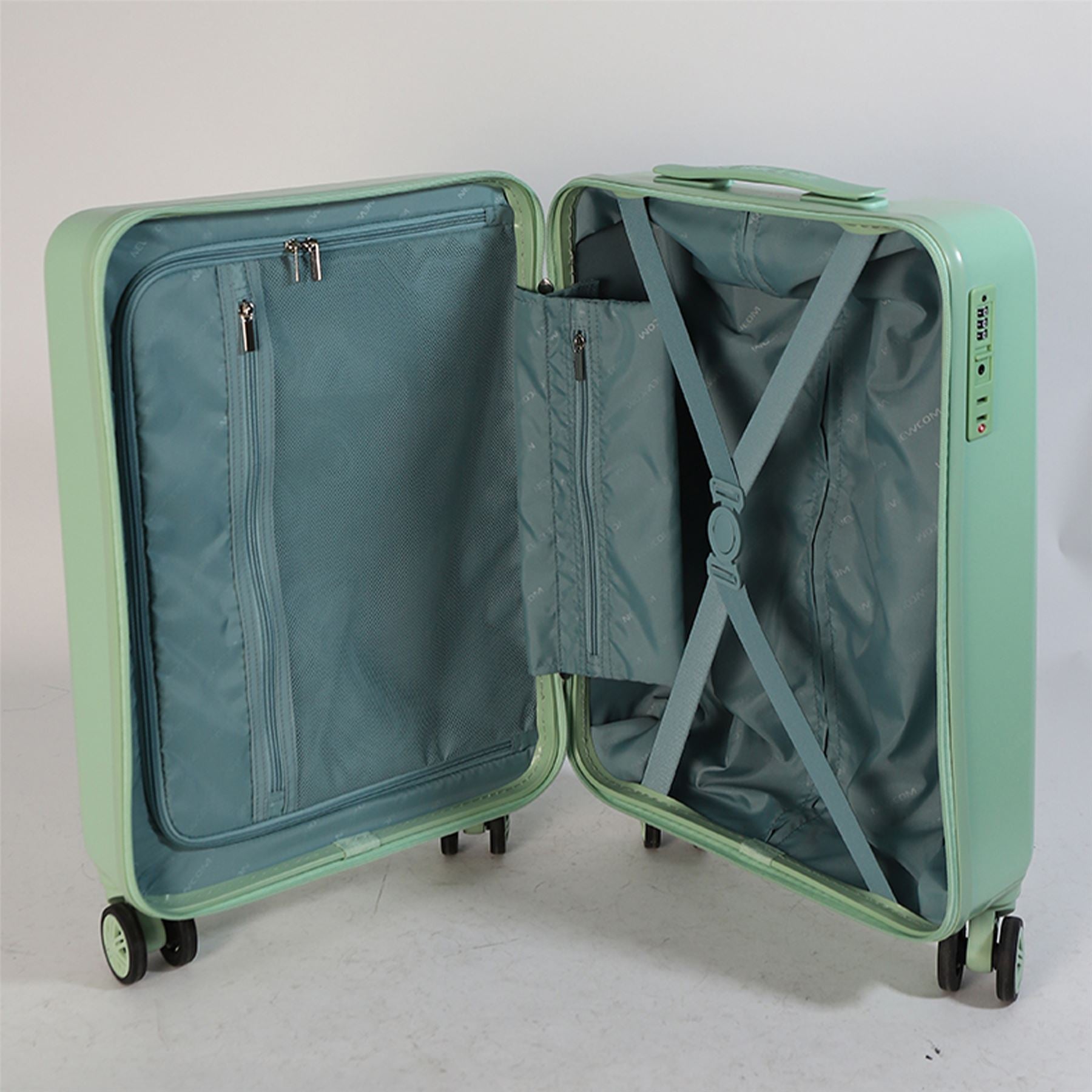 Hard Shell Cabin 44 x 22 x 38 cm Green TSA Secure Luggage Suitcase Suitable for Easyjet, Ryanair
