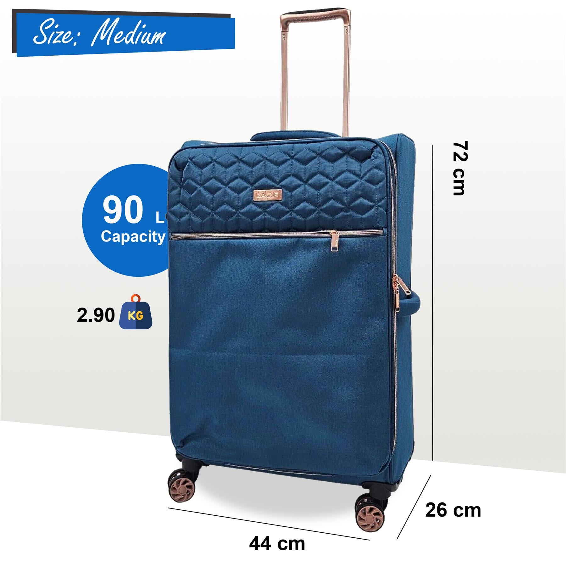 4 Wheel Lightweight Suitcase Luggage Travel Bags Set