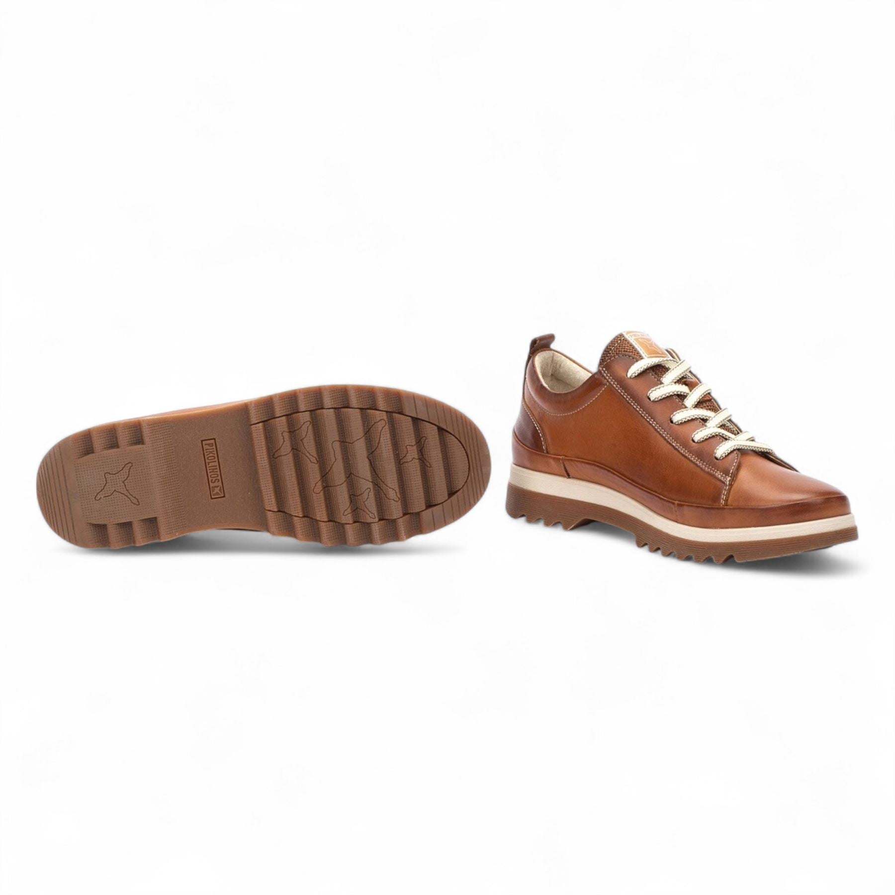 Pikolinos Women’s Brandy Brown Leather Laces & Zipper Trainers - Vigo