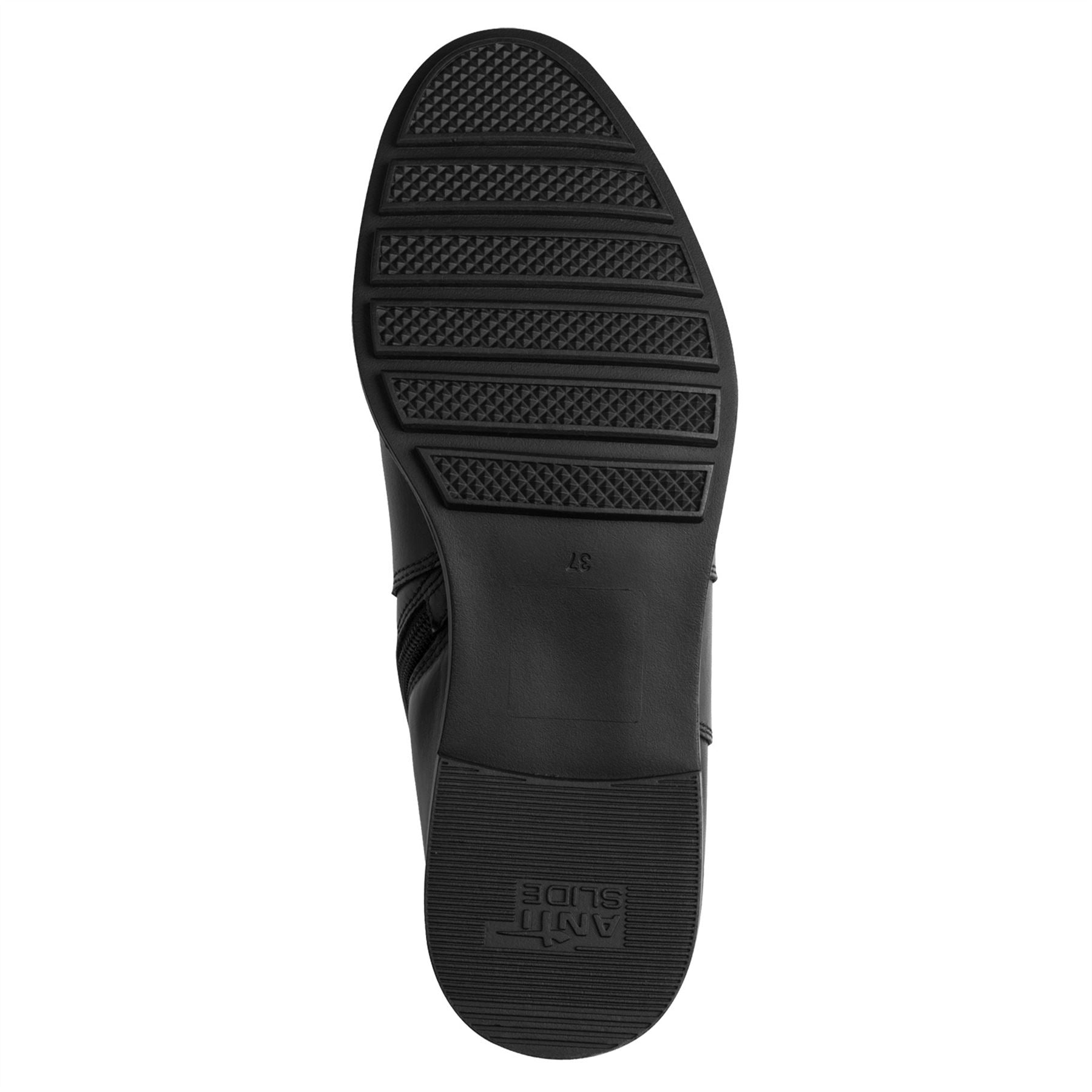 Tamaris Womens Black Leather Buckled Zip Biker Ankle Boots