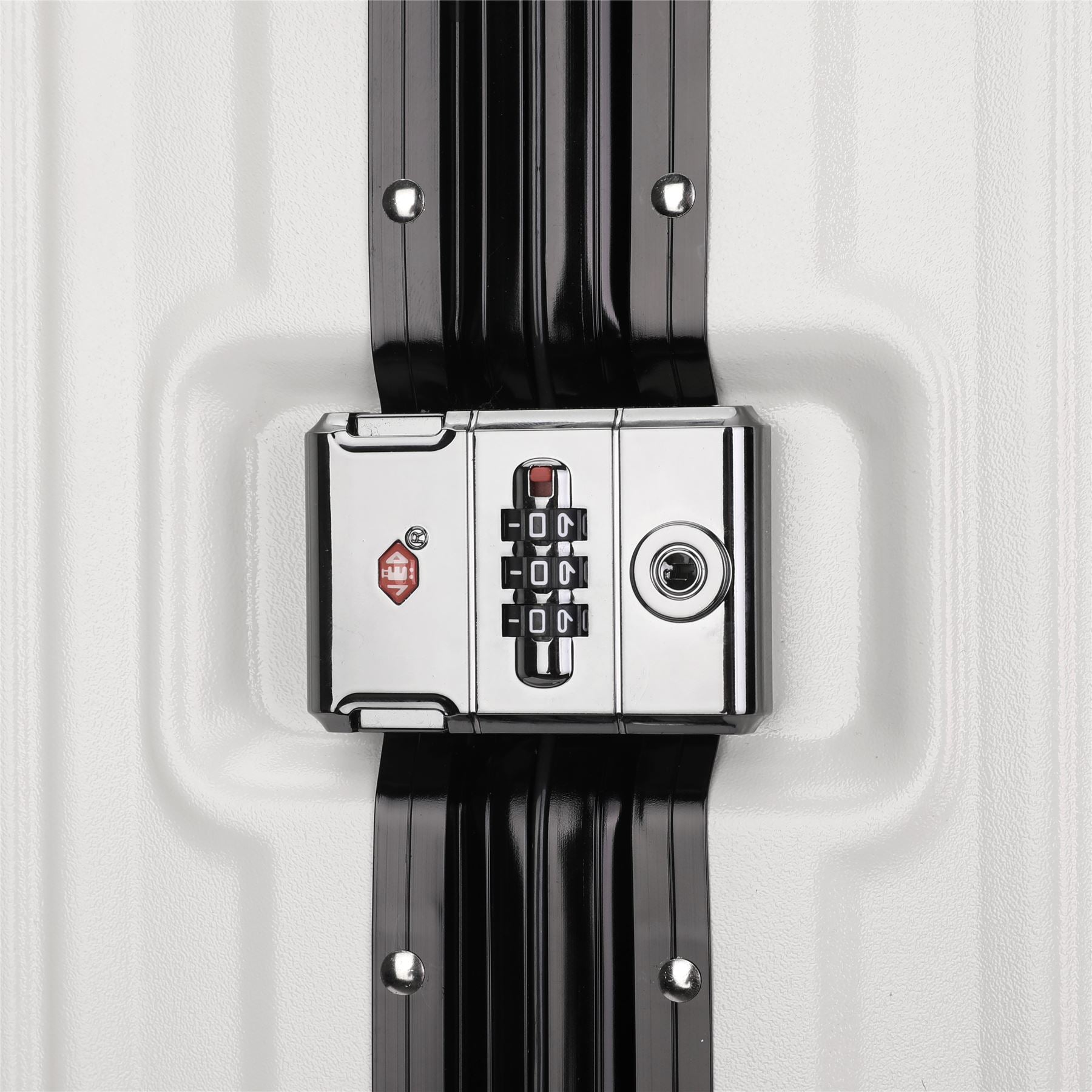 Hardshell Pink Suitcase Set Robust 8 Wheel Luggage Cabin Case Bag - IL-PC-ALLOY-WHITE