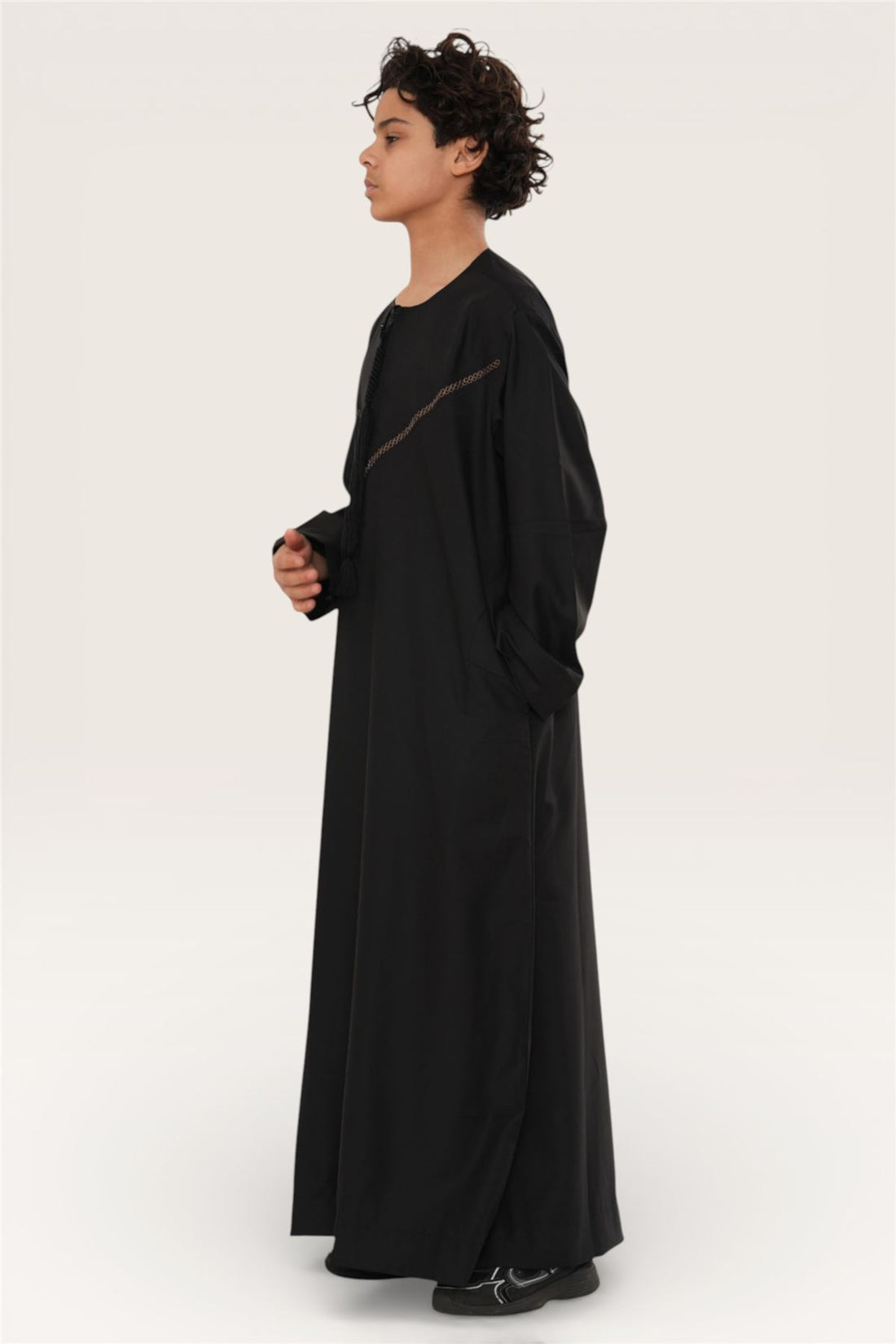 Kids Boys Moroccan Embroidered Djellaba Islamic Jubba Robe Tassel Ramadan Thobe