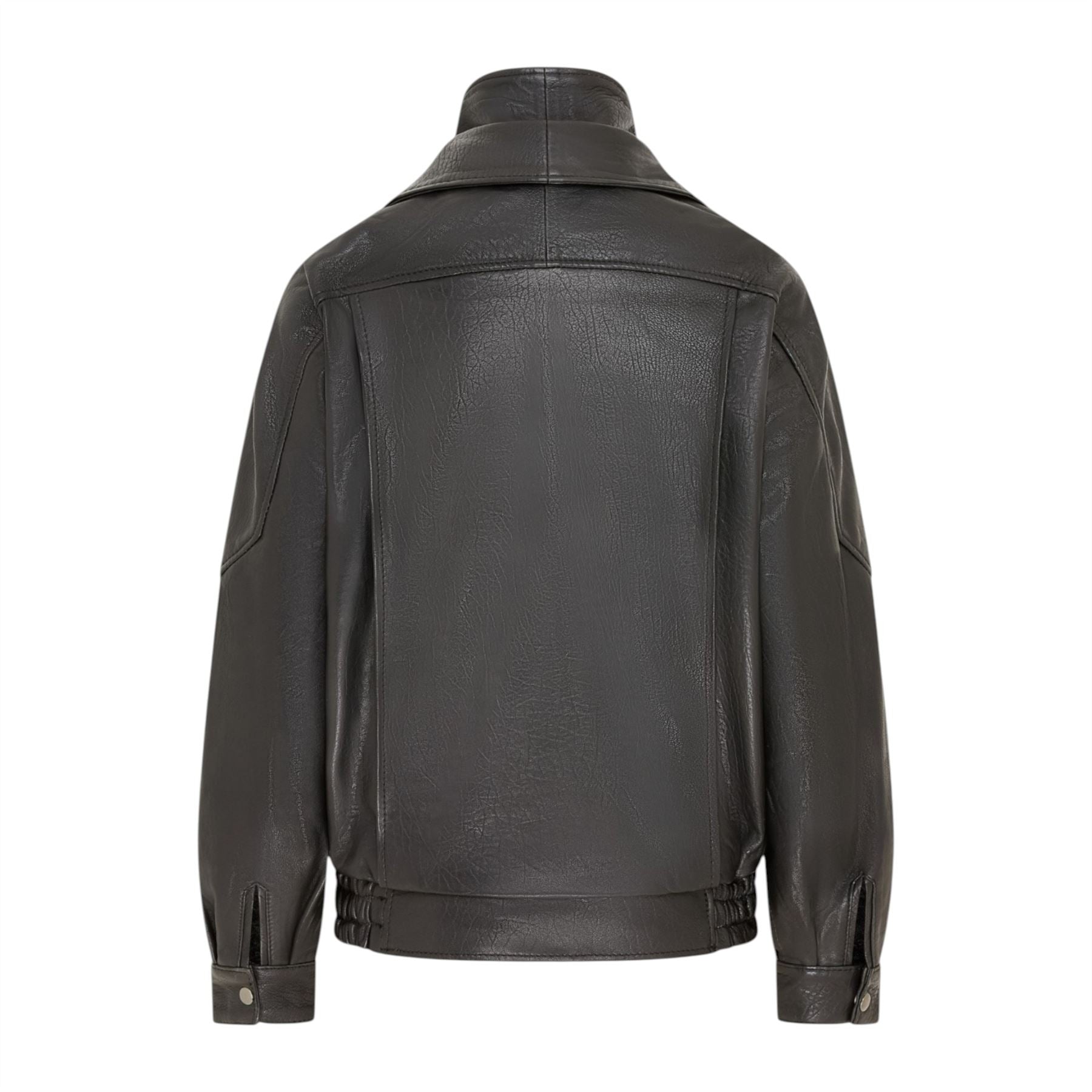 Mens Leather Biker Blouson Jacket - Bomber