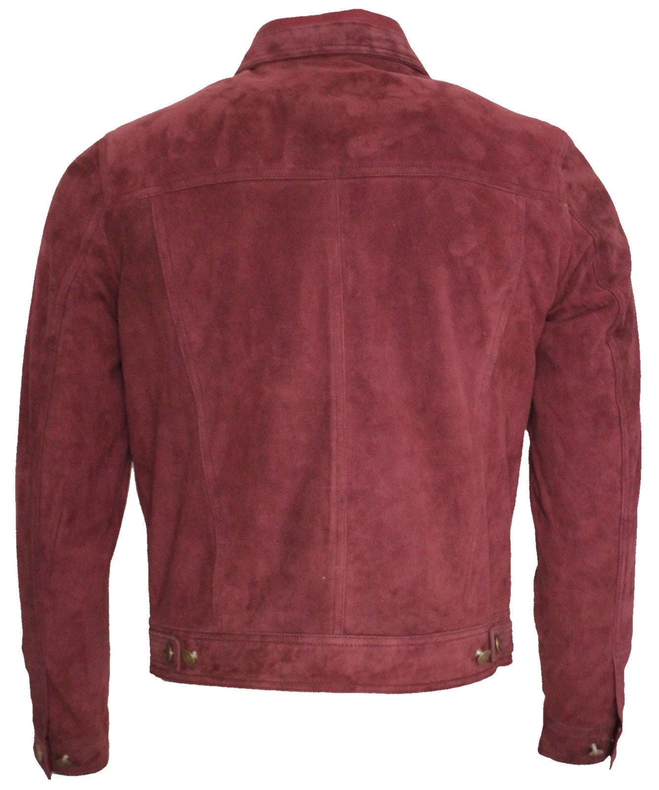 Mens Suede Leather Trucker Jacket-Dartmouth