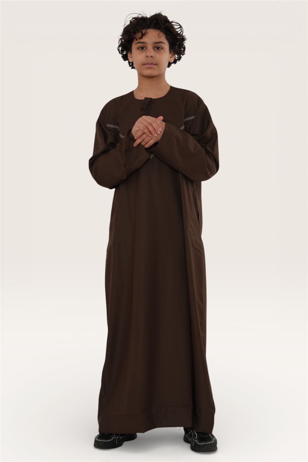 Kids Boys Moroccan Embroidered Djellaba Islamic Jubba Robe Tassel Ramadan Thobe