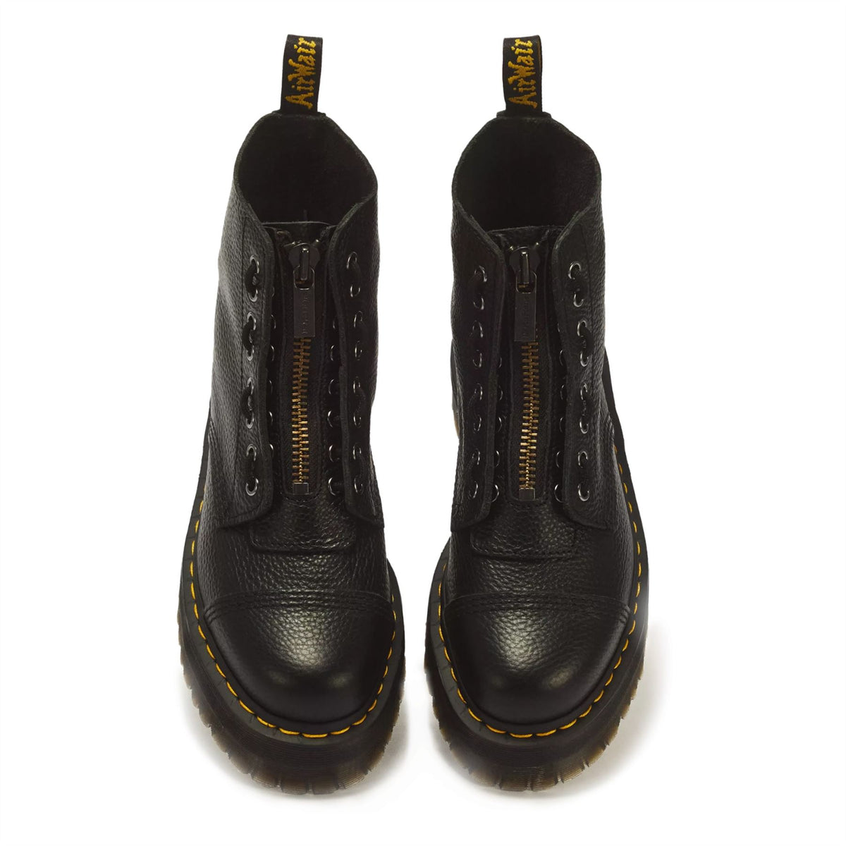 Dr Martens Sinclair Black Leather Zip Front Platform Boots - 22564001