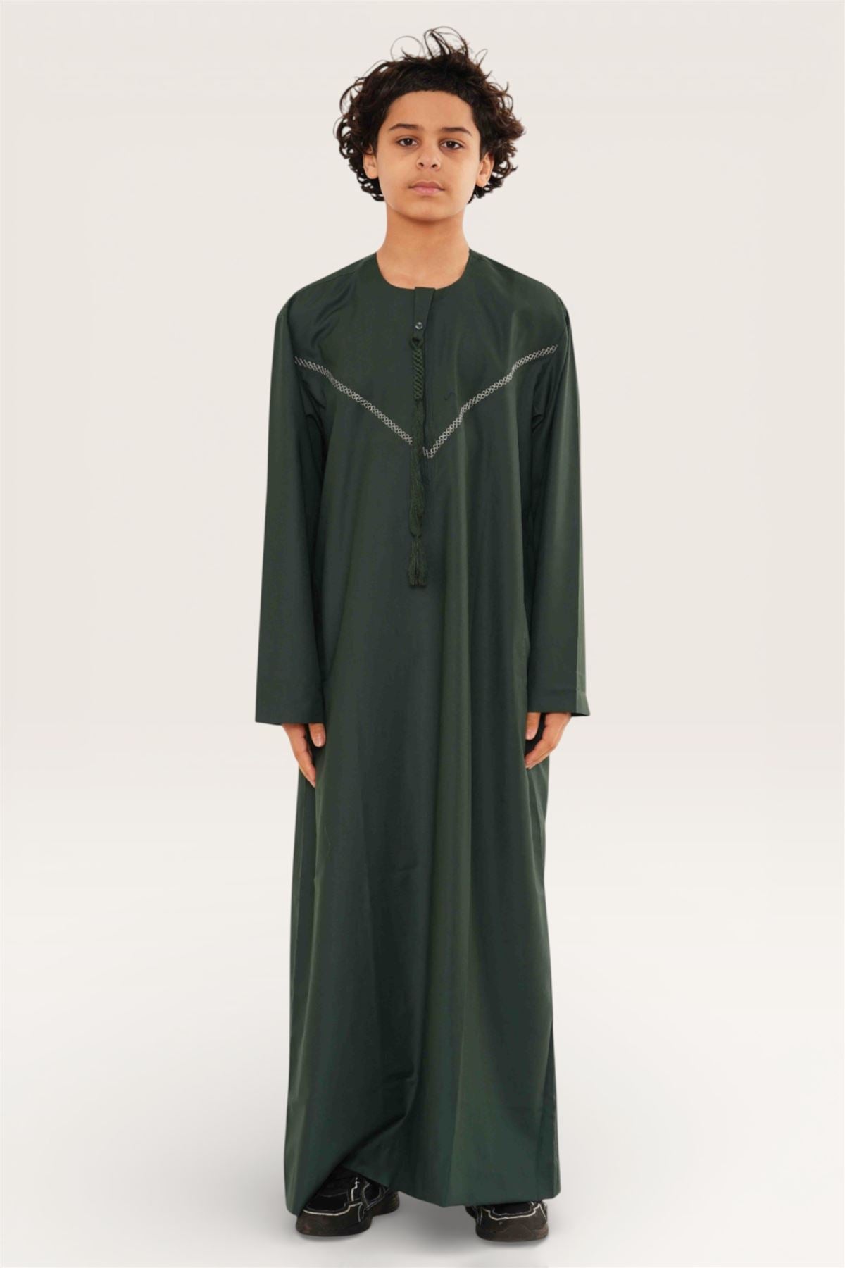 Kids Boys Moroccan Embroidered Djellaba Islamic Jubba Robe Tassel Ramadan Thobe