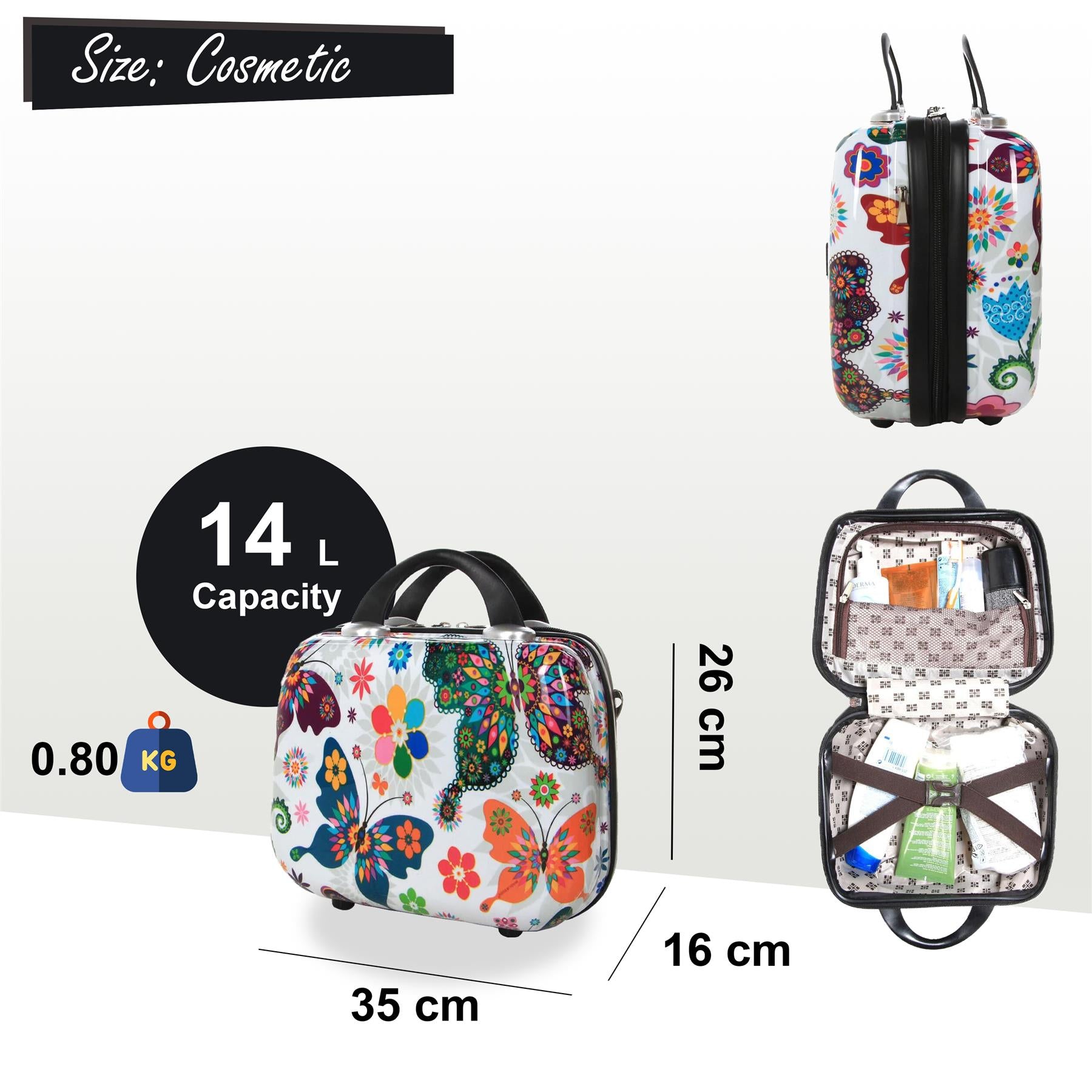 Hard Shell Printed Dual 4 Wheel Luggage Suitcase