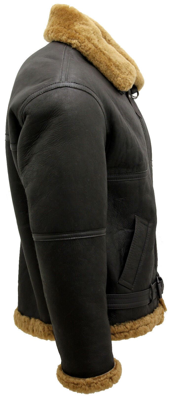 Mens B3 Sheepskin RAF Aviator Leather Jacket-Hatfield