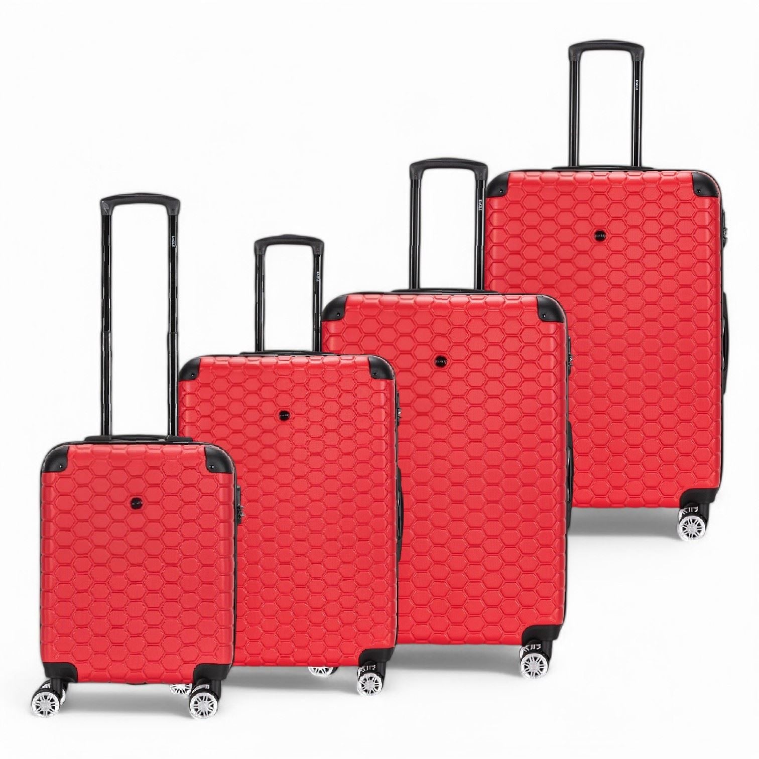 Noda Set of 4 Hard Shell Suitcase in Red