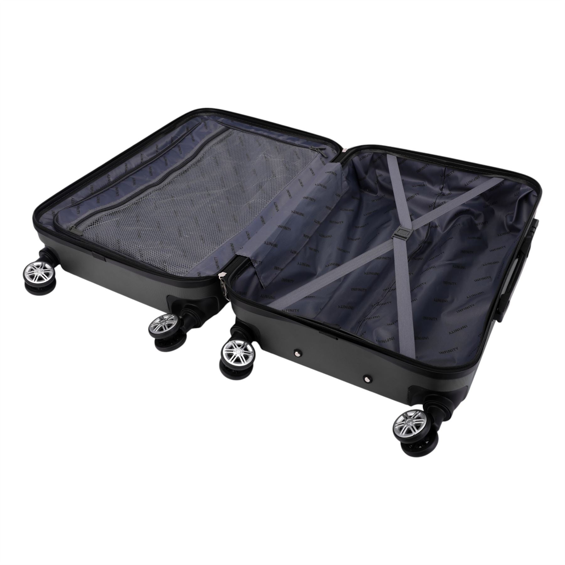 Calgary Set of 3 Hard Shell Suitcase in Charcoal Black