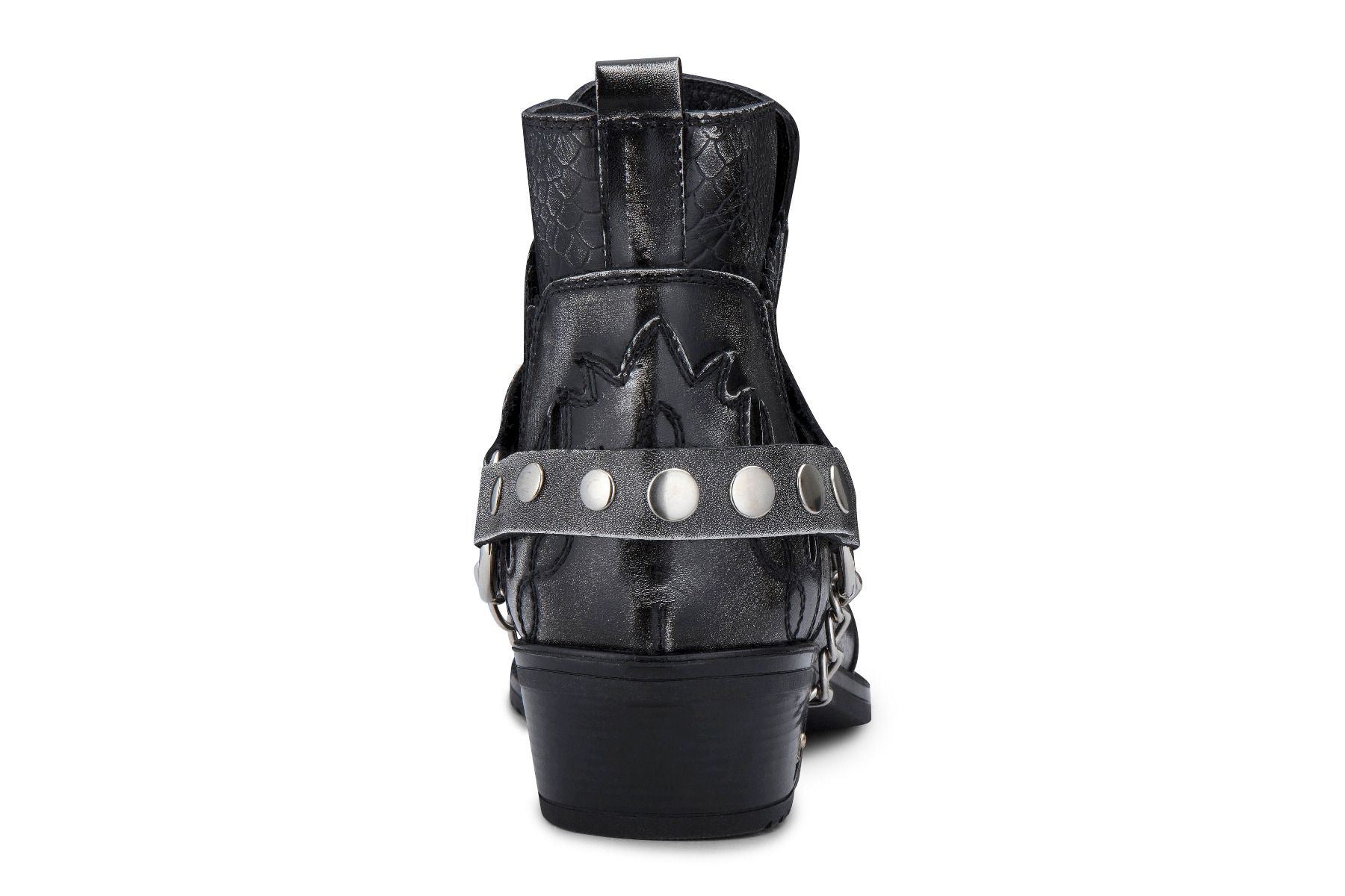 Mens Grey Snakeskin Winklepicker Cowboy Leather Ankle Boots