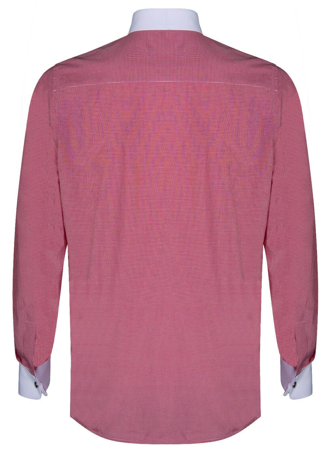 Mens Club Collar Red Shirt 1920s Peaky Blinders With Bar Poplin Pin Smart Casual