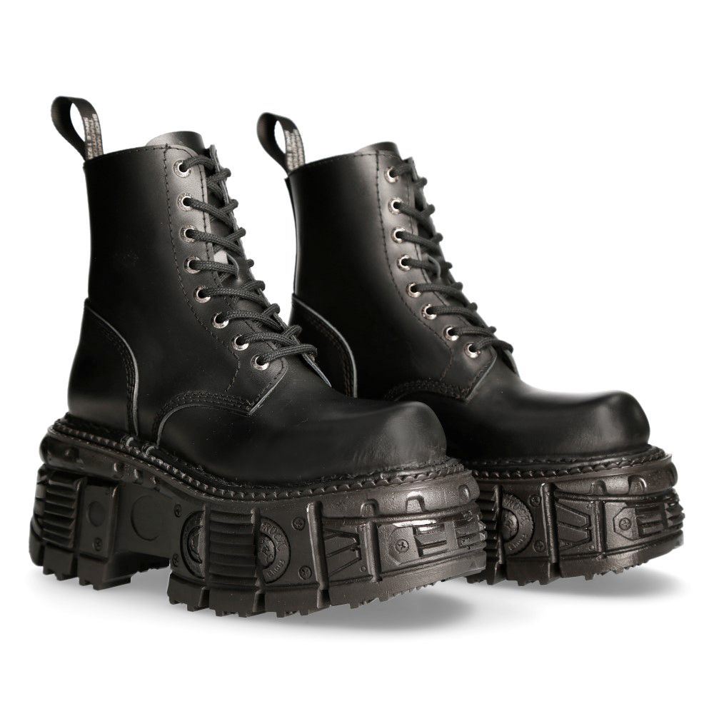 New Rock Unisex Military Techno Platform Boots- M-MILI084N-S5