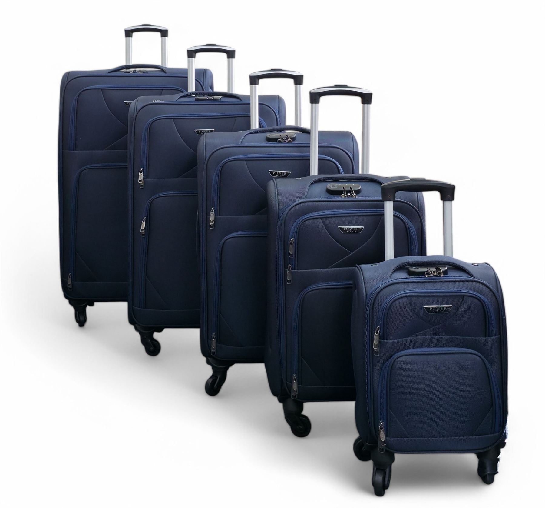 Nagoya Set of 5 Soft Shell Suitcase in Navy