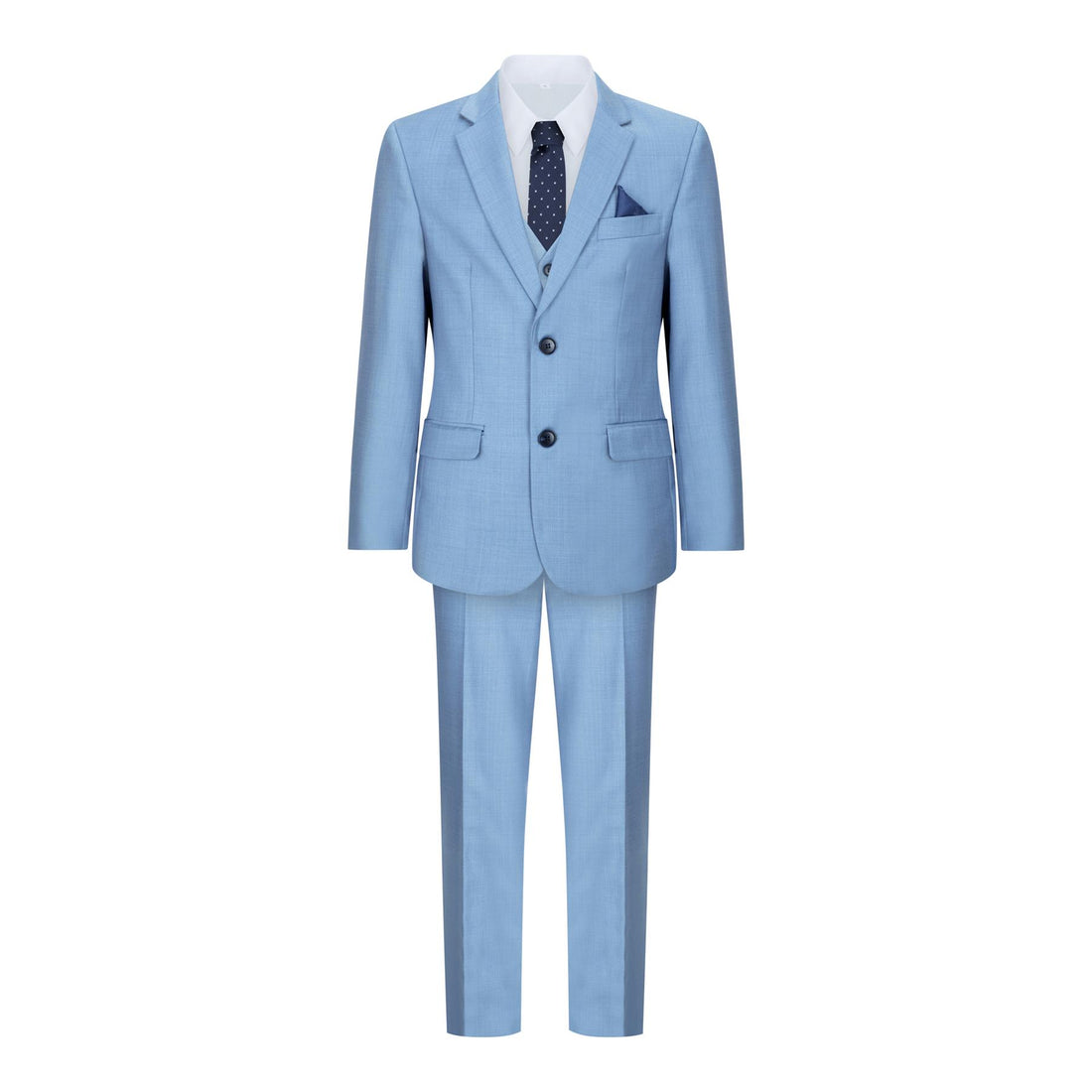 Boys 3 Piece Light Blue Classic Retro Suit - Upperclass Fashions 